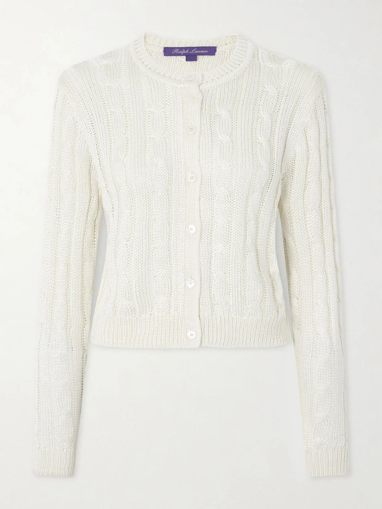 Cable-knit Silk Cardigan - 1