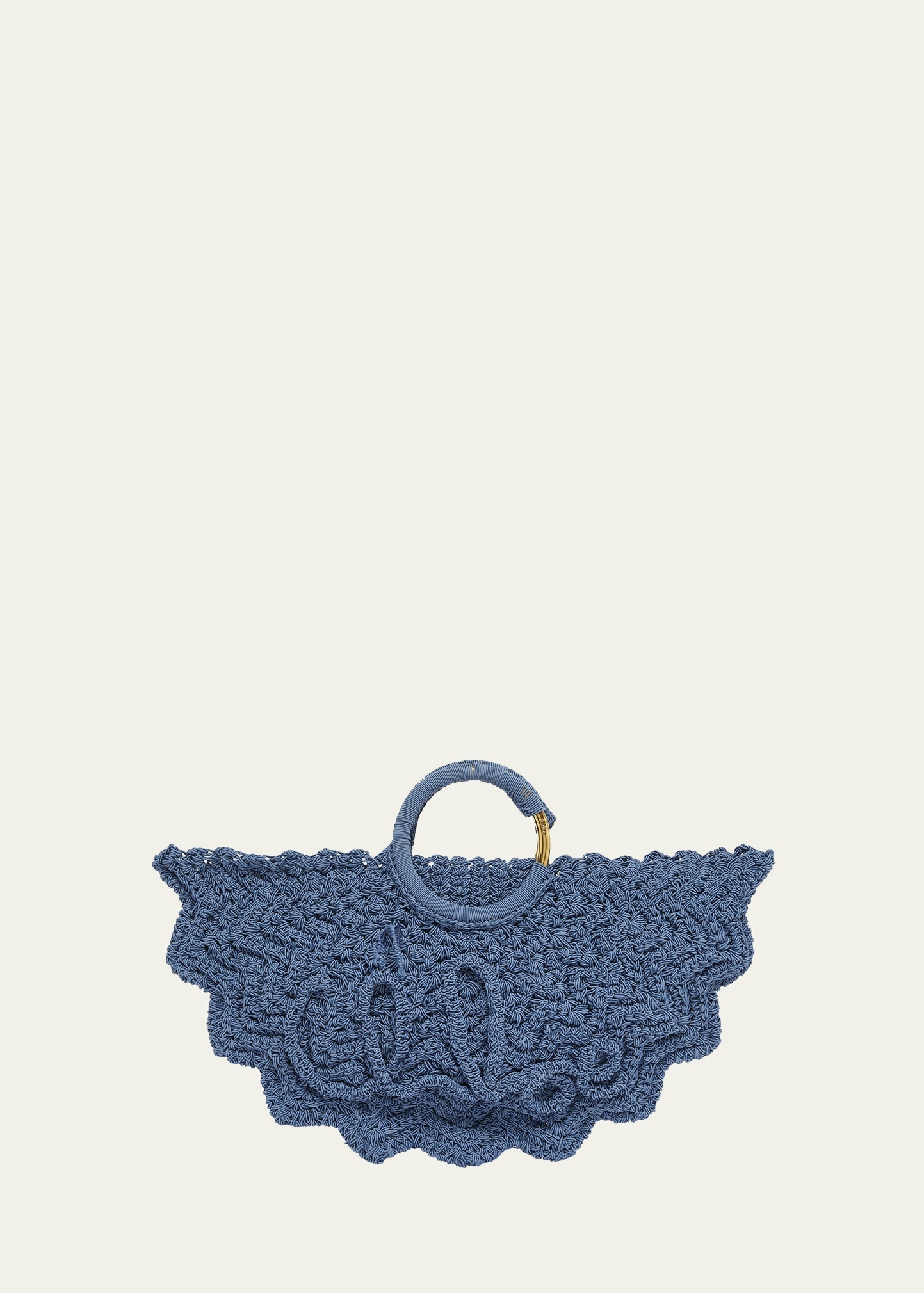 Passementerie Crochet Top-Handle Bag in Fabric - 1