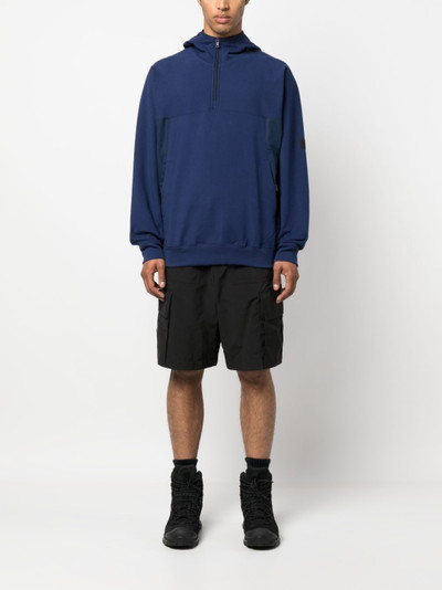 Y-3 organic cotton-blend short-zip hoodie outlook