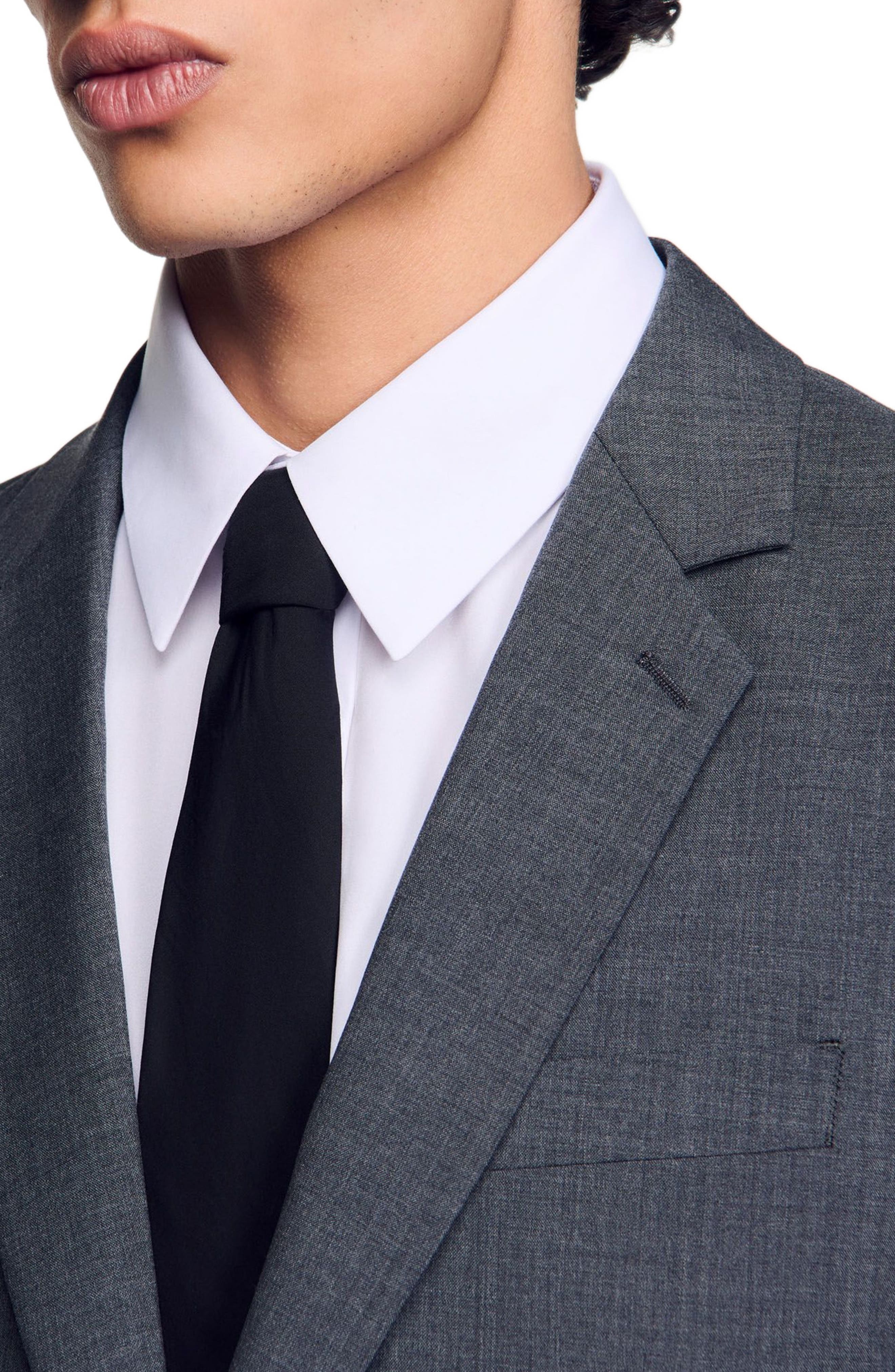 SANDRO Wool suit jacket in Mocked Grey at Nordstrom - 4