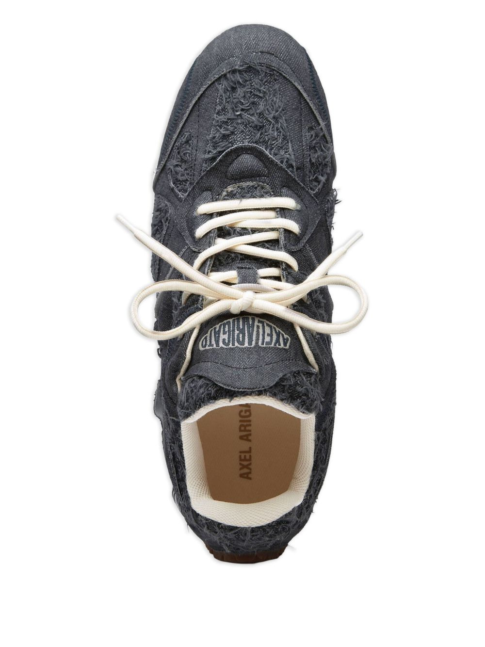 frayed-detail cotton sneakers - 3