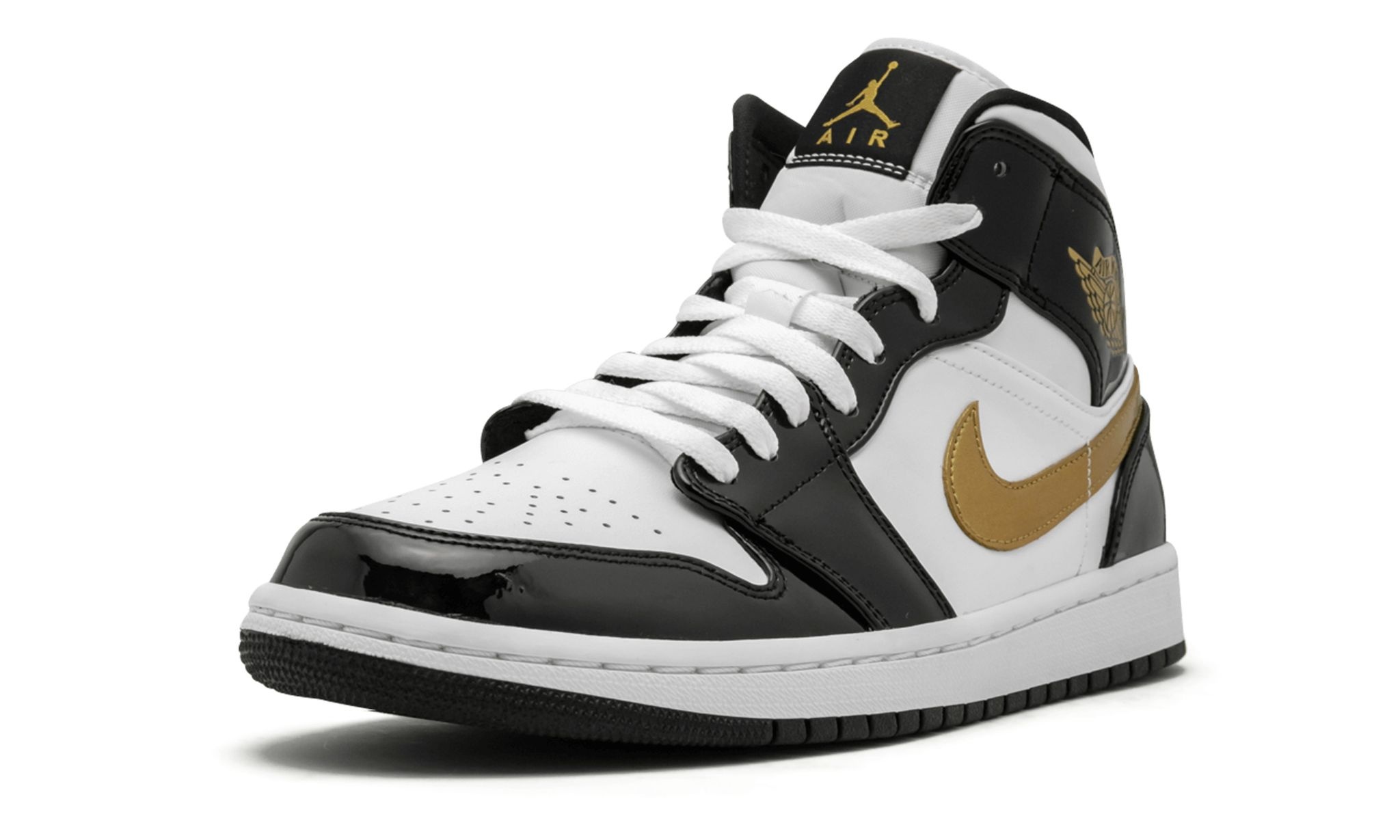 Air Jordan 1 Mid SE "Black Gold Patent Leather" - 4