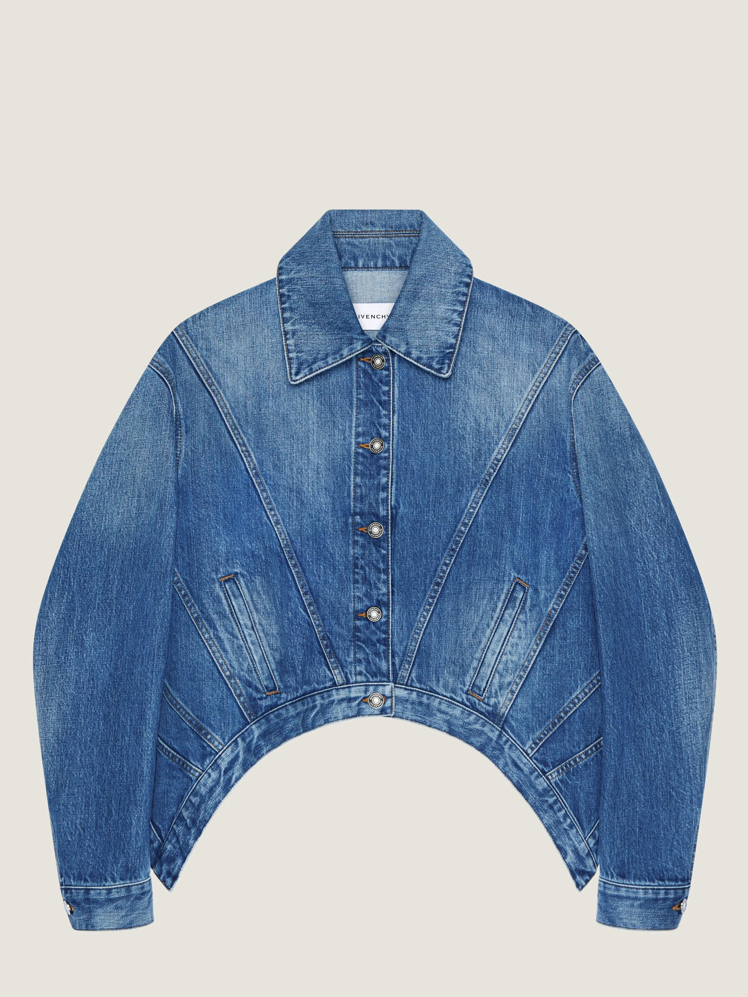 TRAPEZE JACKET IN MEDIUM BLUE DENIM - 1