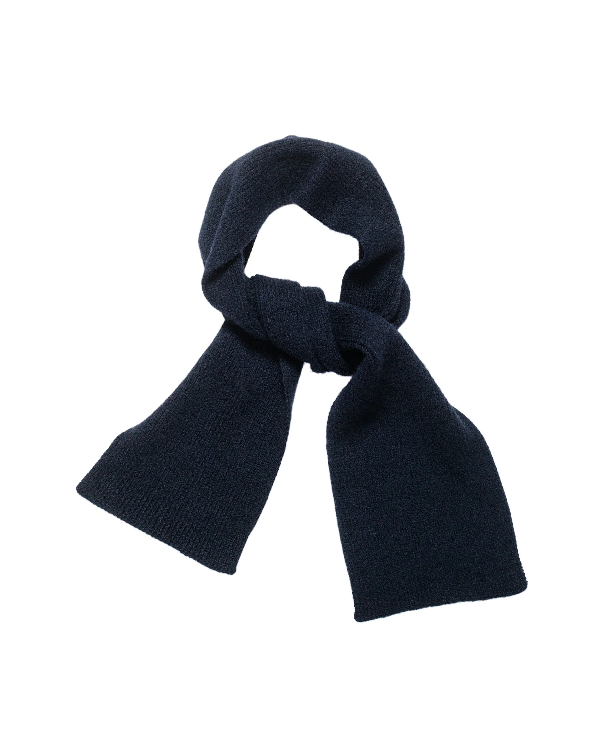 MHL Brushed Scarf Soft Shetland Wool Dark Navy - 1