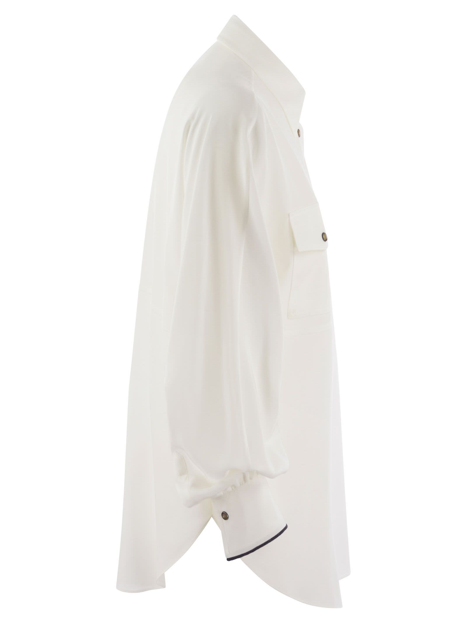 Brunello Cucinelli Women Silk Shirt With Snaps And Pockets - 3