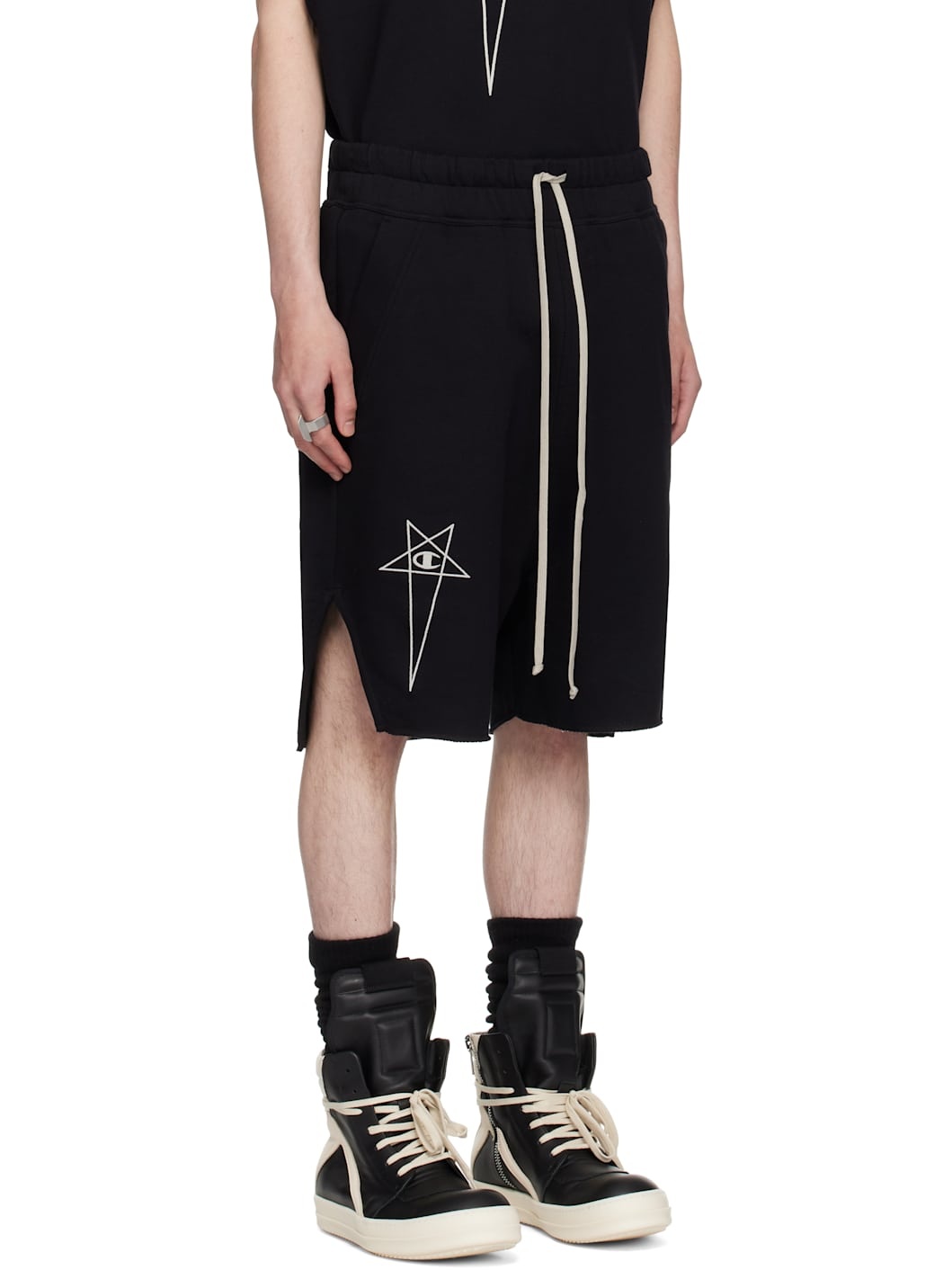 Black Champion Edition Beveled Pods Shorts - 2