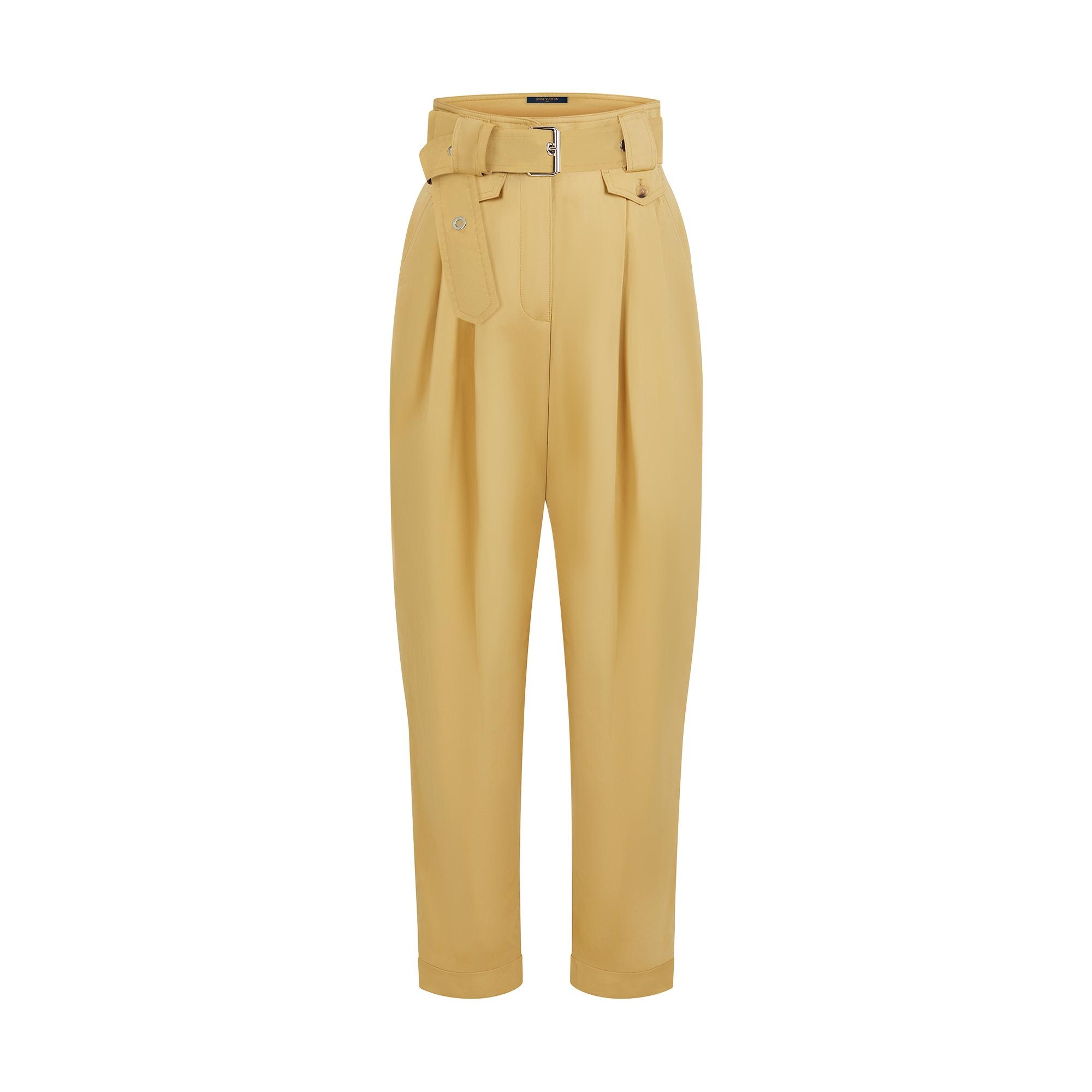 Peach-Effect Cotton Carrot Pants - 1