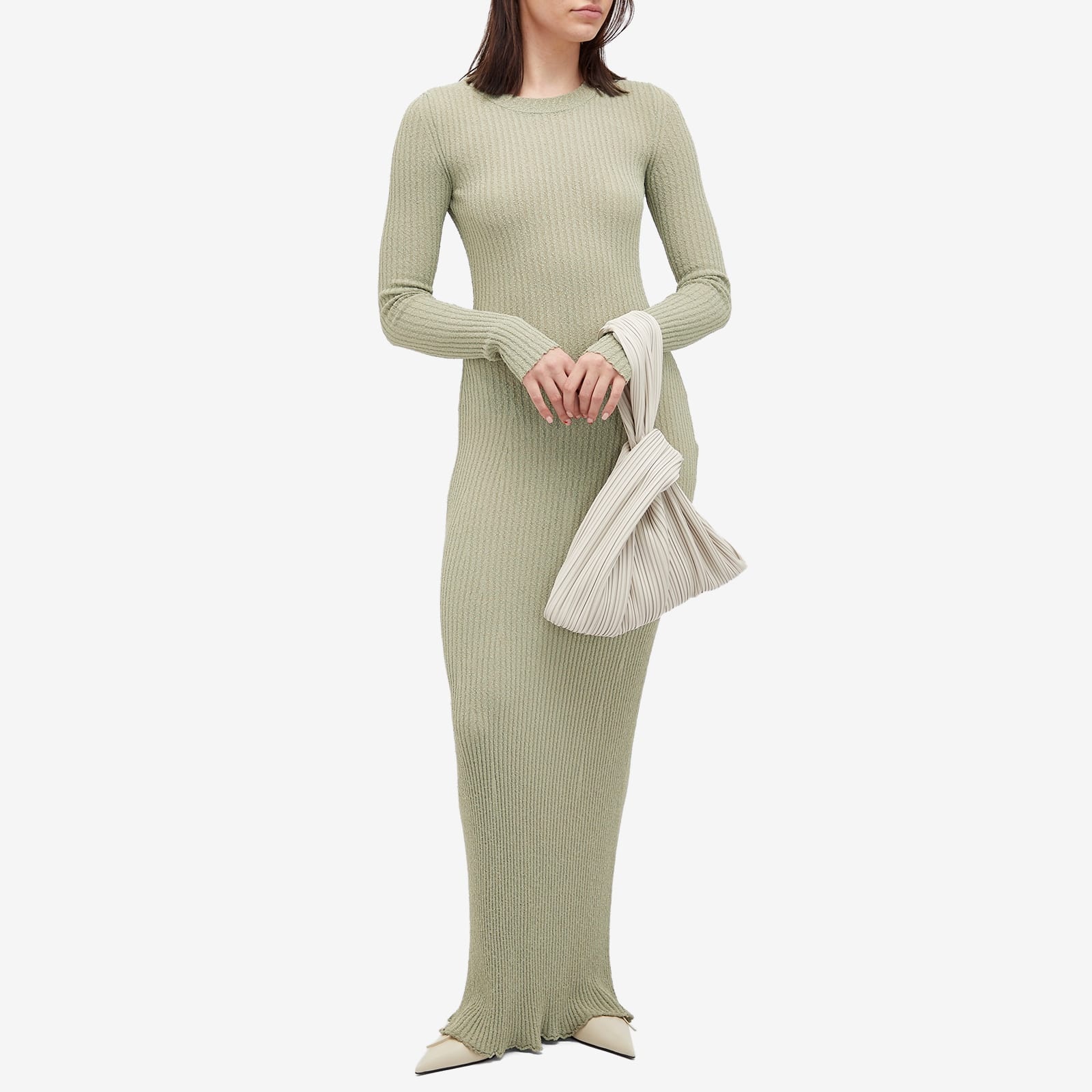 AMI Paris Ribbed Long Sleeve Maxi Dress - 4