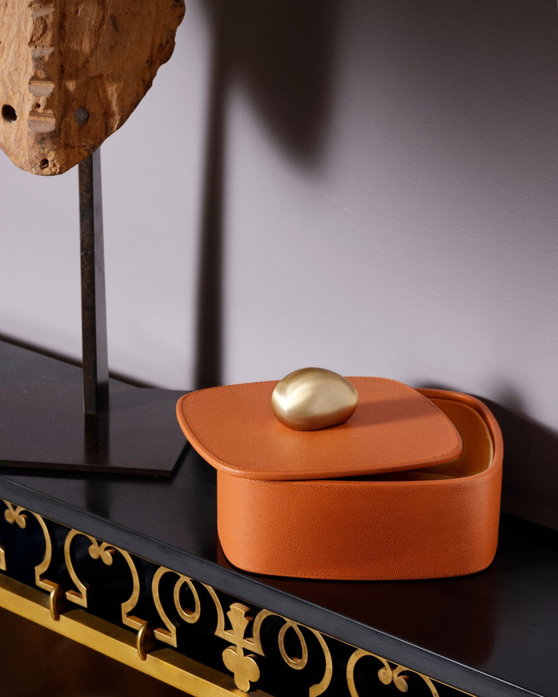 ASSOULINE Pebble Trinket Box - Camel outlook