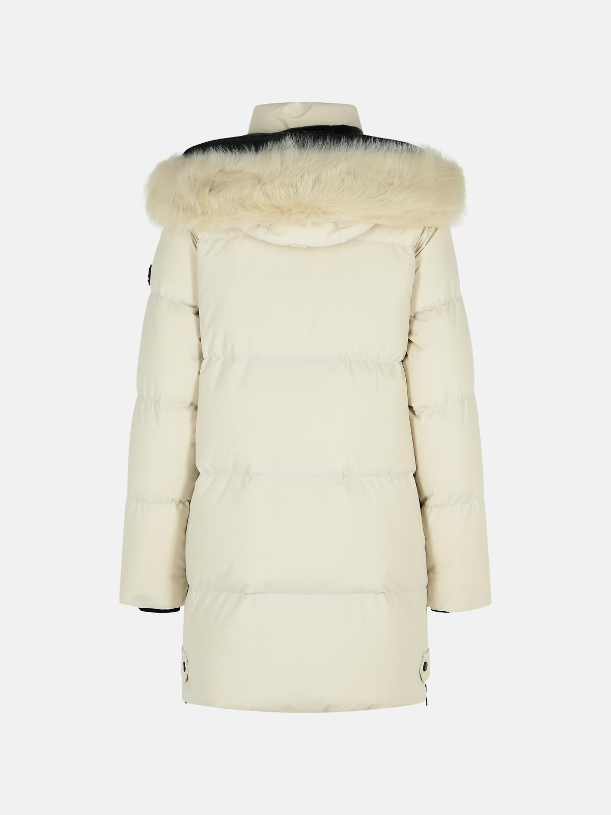 'CHELIA 3Q' IVORY POLYAMIDE BLEND DOWN JACKET - 3