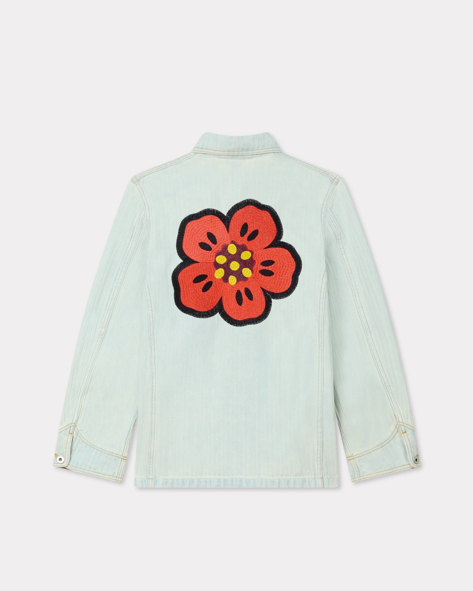 'Boke Flower' embroidered workwear jacket in japanese denim - 2