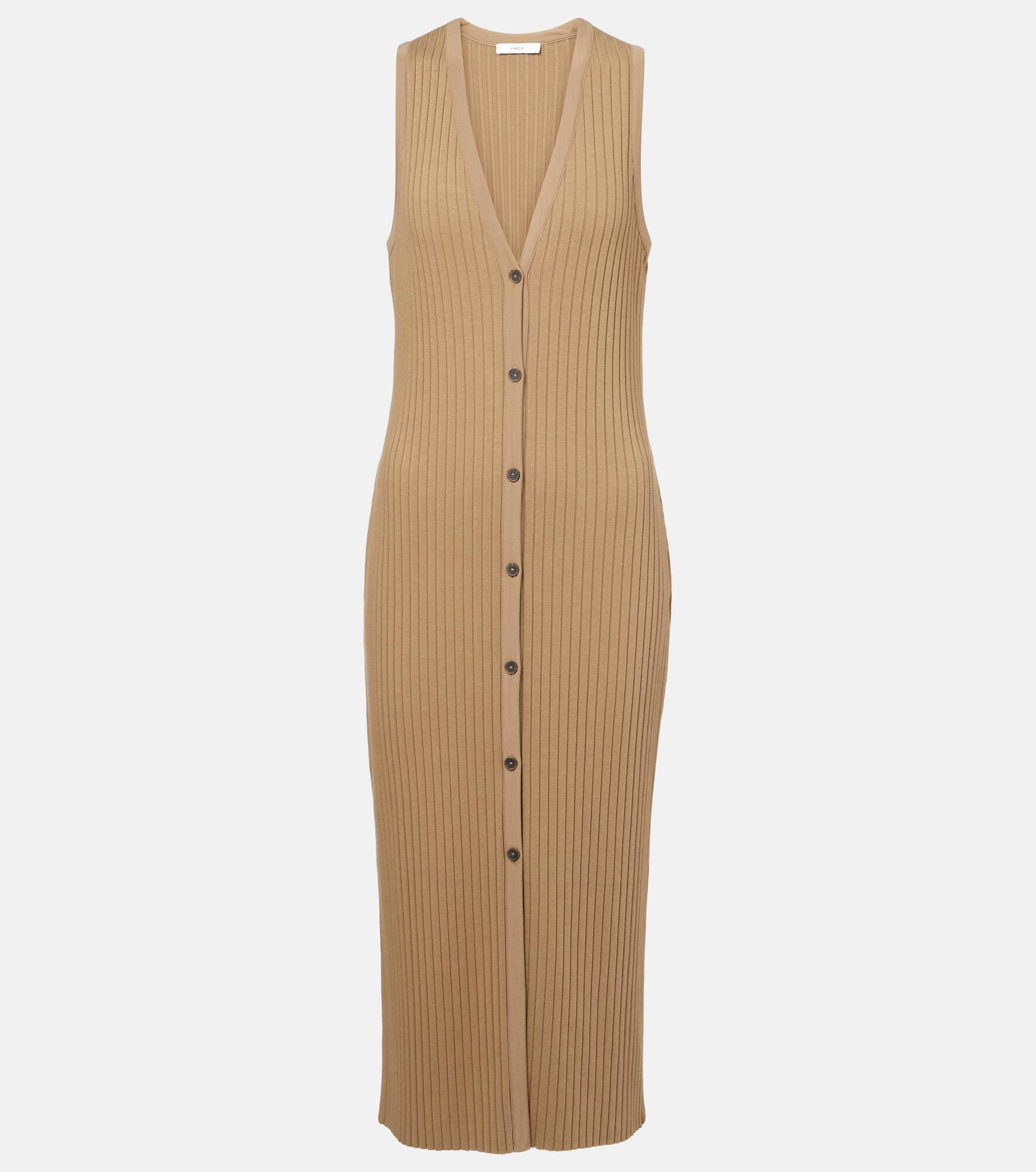 Ribbed-knit midi dress - 1