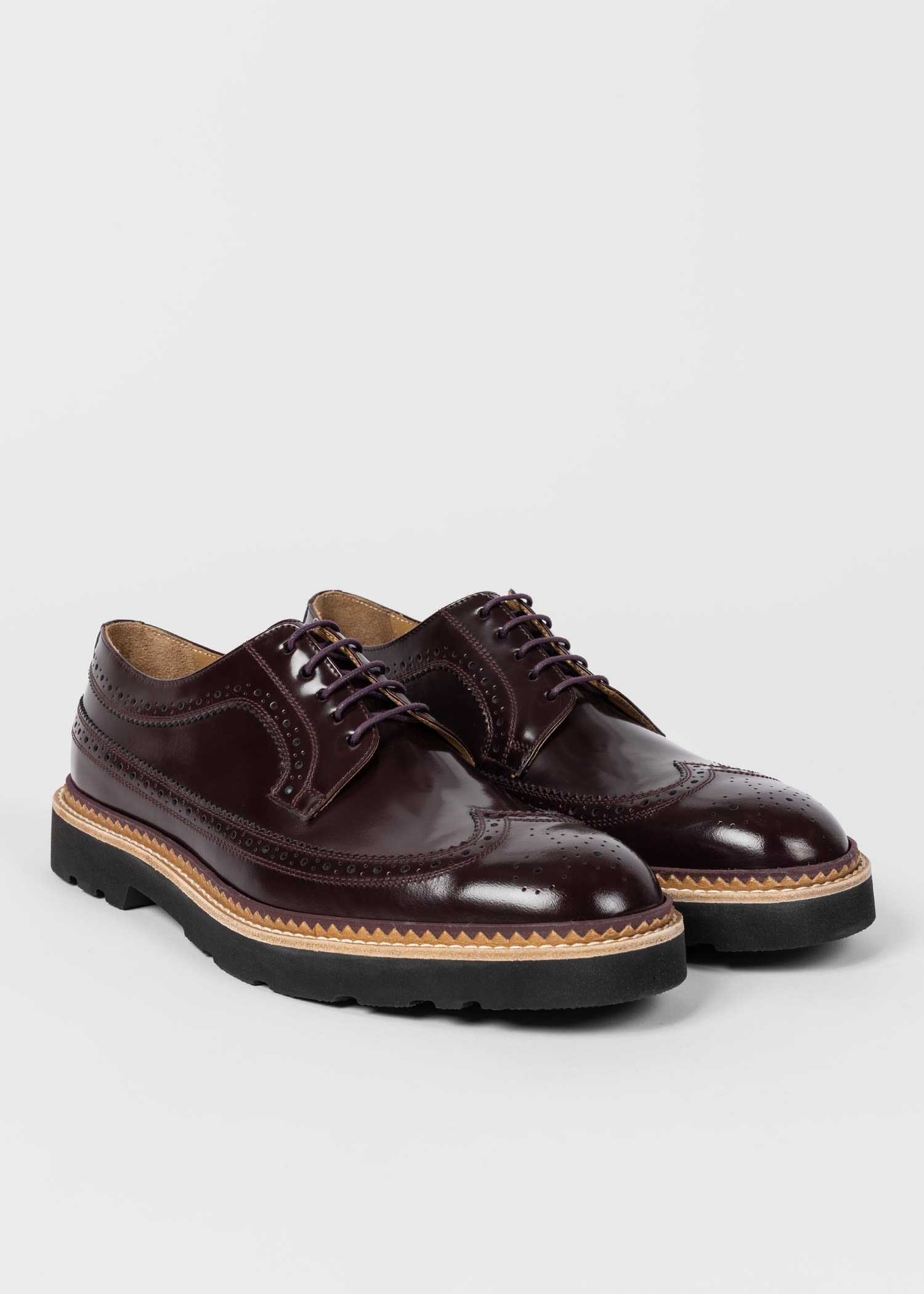 High-Shine Leather 'Count' Brogues - 4