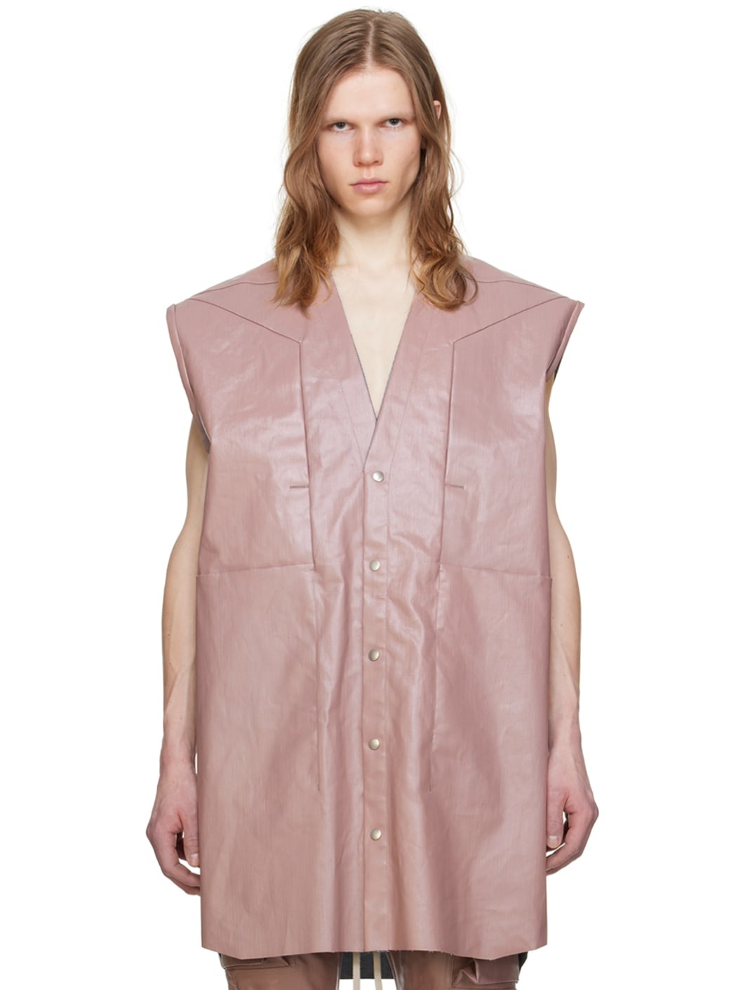 Pink Strobe Jumbo Denim Shirt - 1