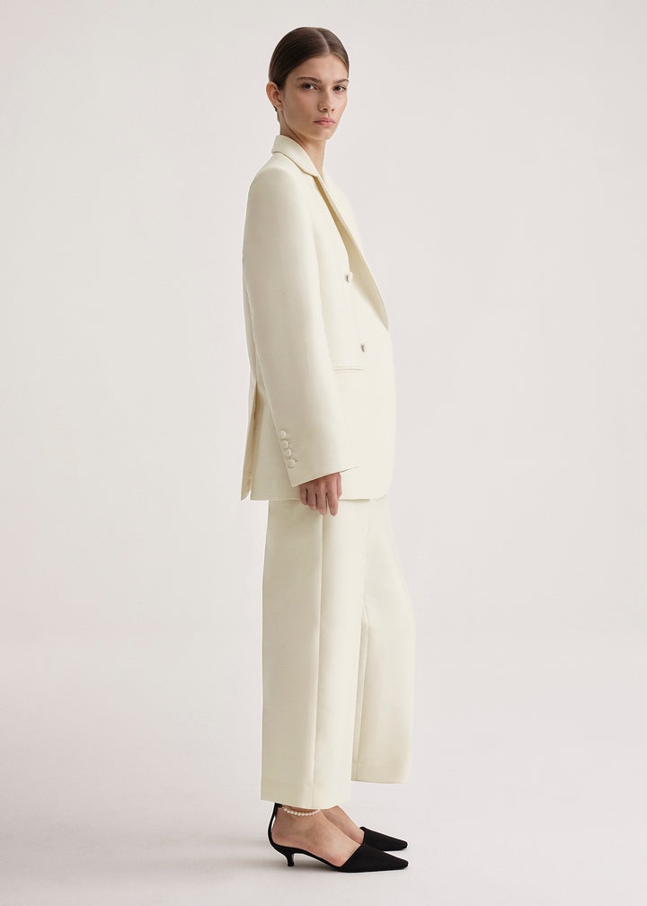 Relaxed wool suit jacket macadamia - 3