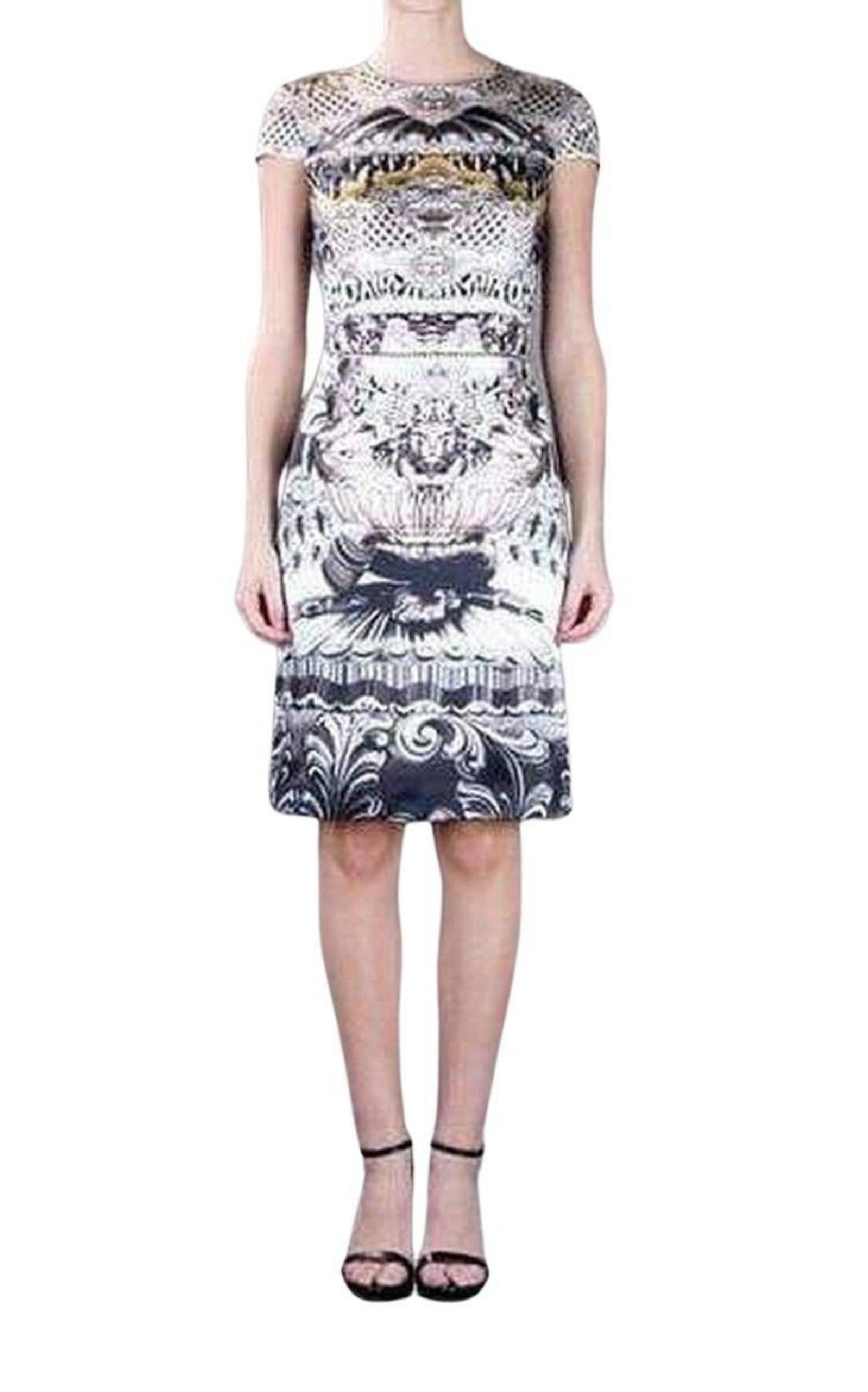 Mary Katrantzou - Ebony Scroll Print Silk Dress - 2