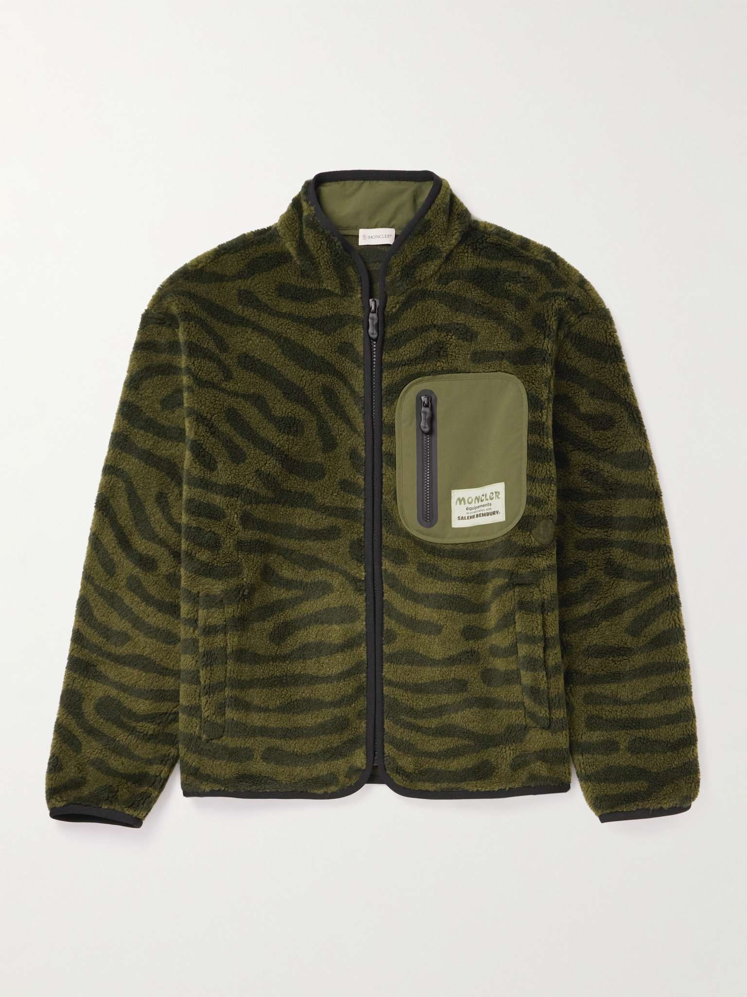 + Salehe Bembury Shell-Trimmed Zebra-Print Fleece Jacket - 1