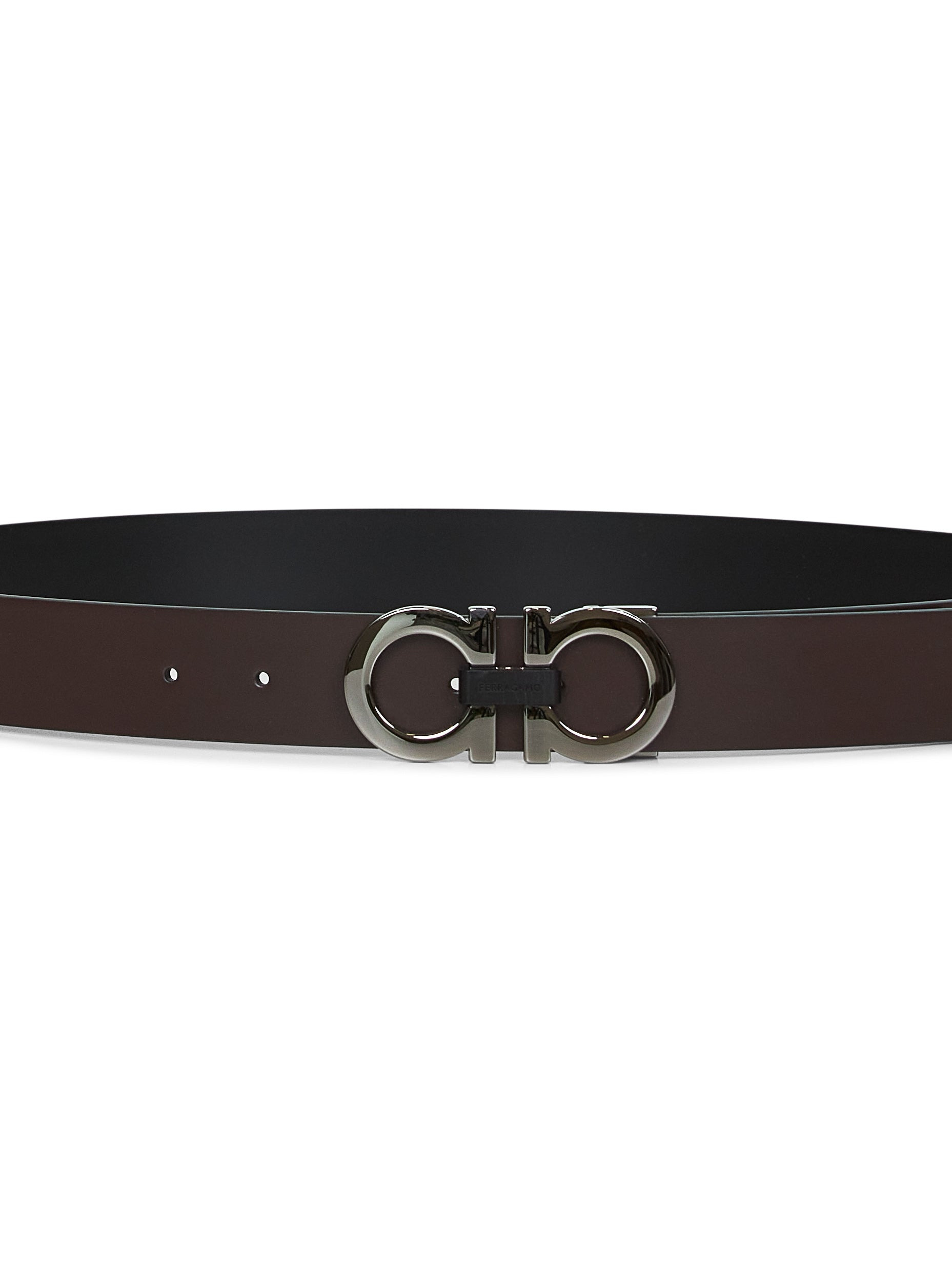 Ferragamo Men Dark Brown Gancini Reversible Belt - 2