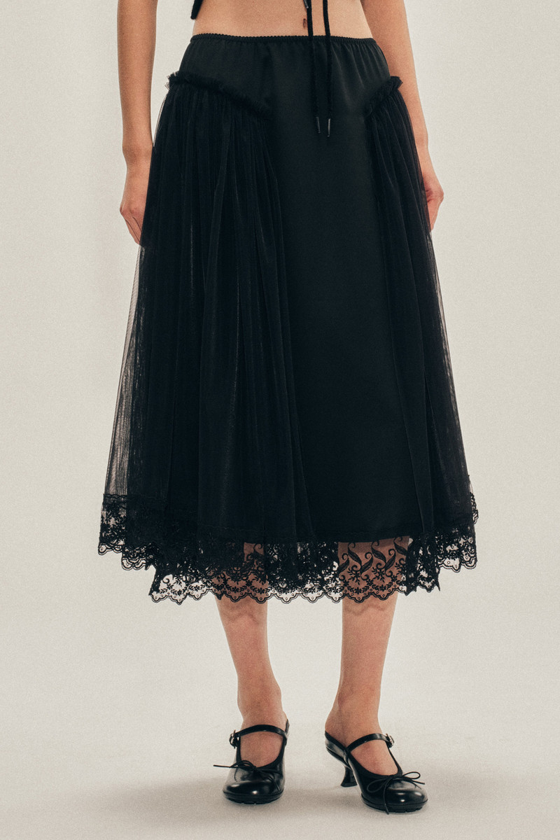 Hip Detail Lace Trim Skirt 4