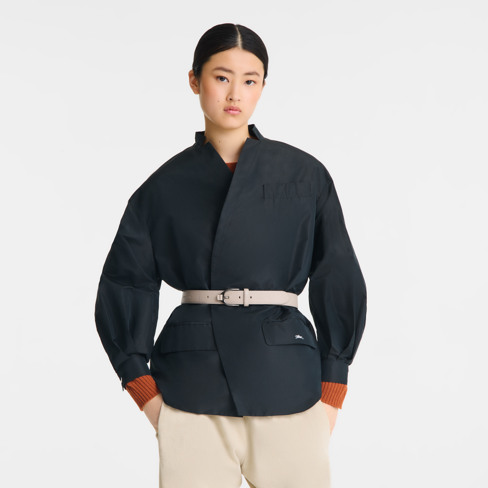 Kimono jacket Black - Technical taffeta - 4