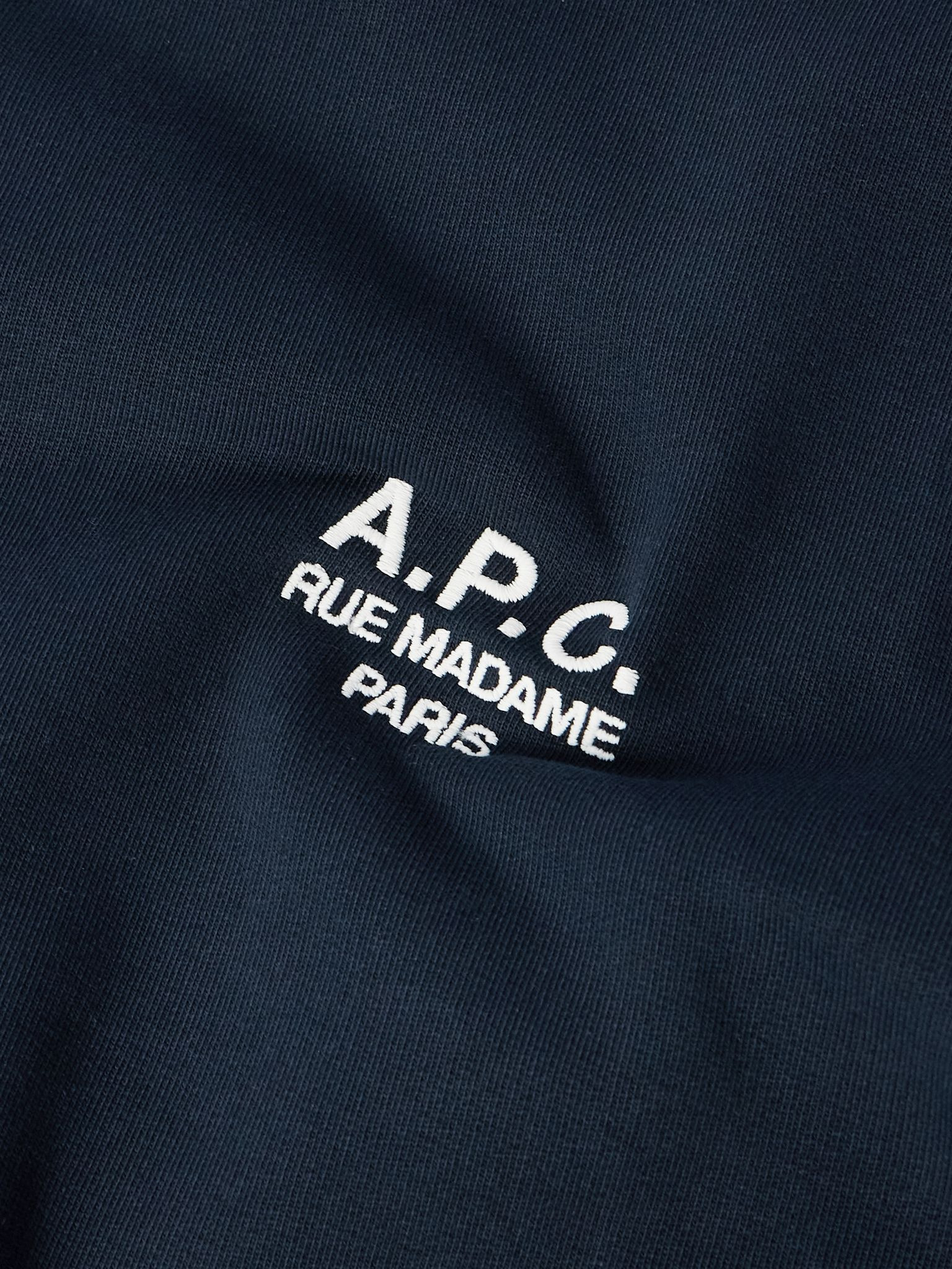 Logo-Embroidered Organic Cotton-Jersey Sweatshirt Navy - 5