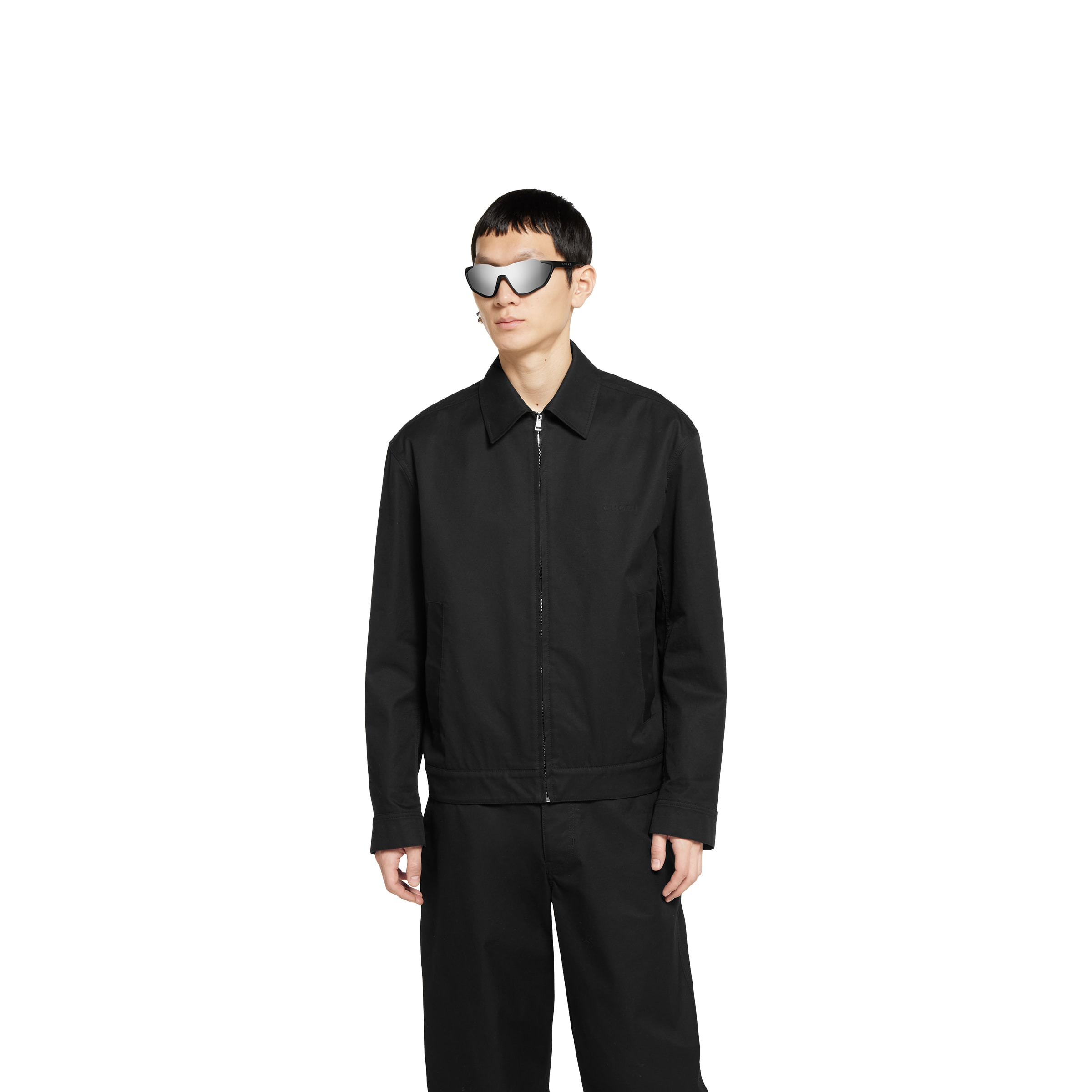 Cotton twill jacket with Web detail - 3