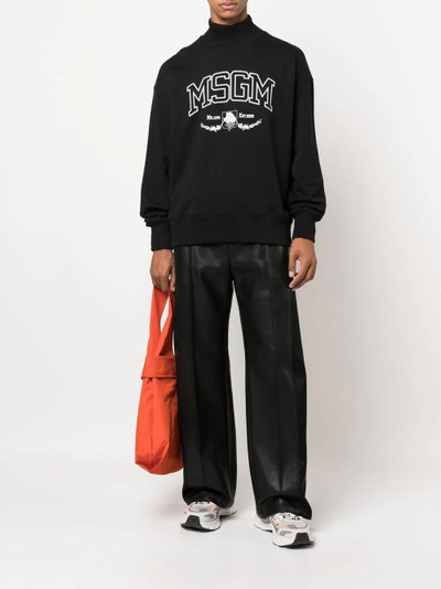 MSGM logo-print turtleneck sweater outlook