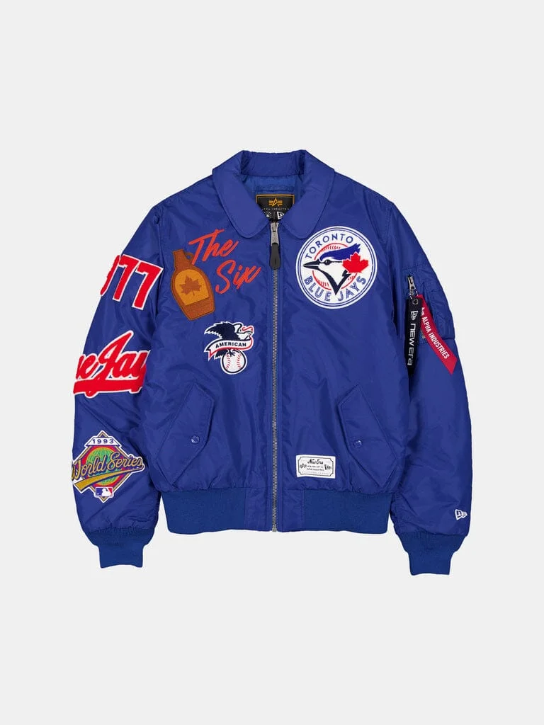 TORONTO BLUE JAYS X ALPHA X NEW ERA MA-1 COLLARED BOMBER JACKET - 1