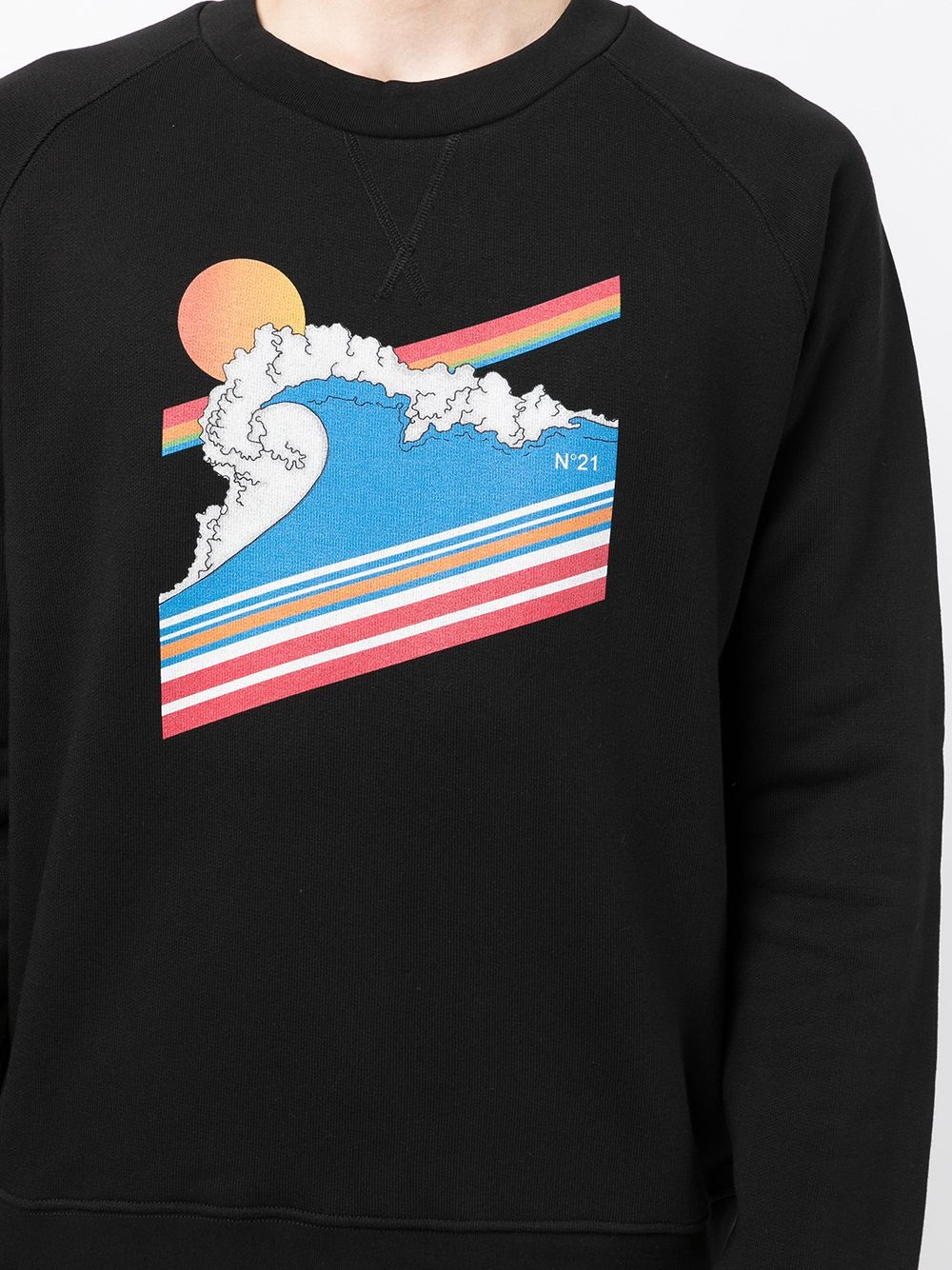 sun wave graphic print sweatshirt - 5