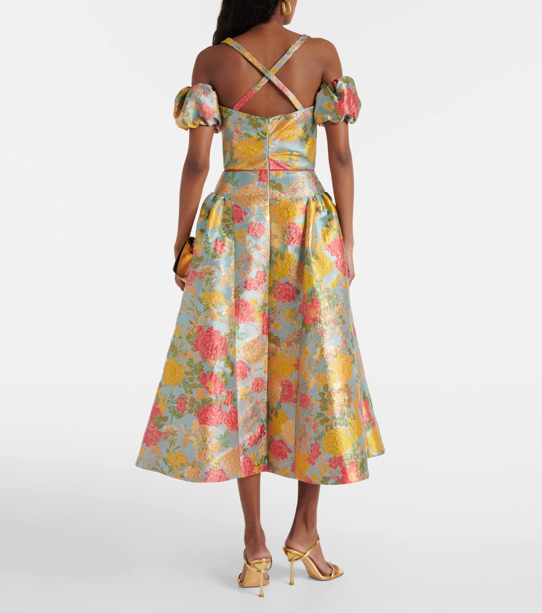 Jackie floral jacquard midi dress - 3