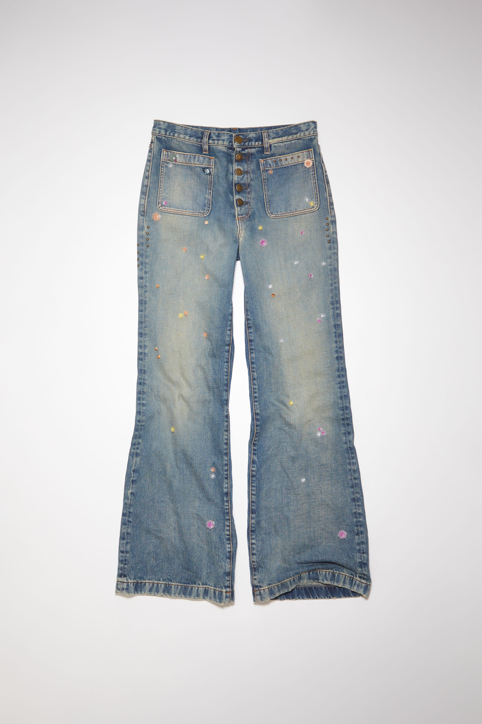 Printed denim trousers - Mid blue - 6