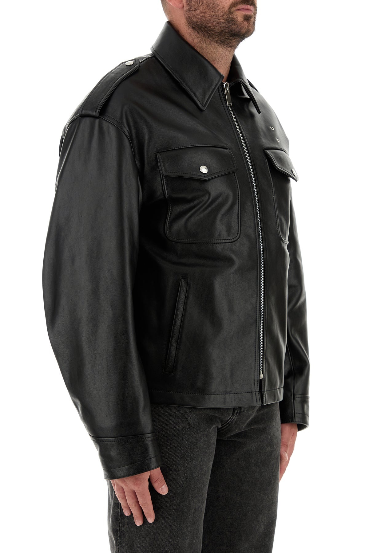Black leather jacket - 3