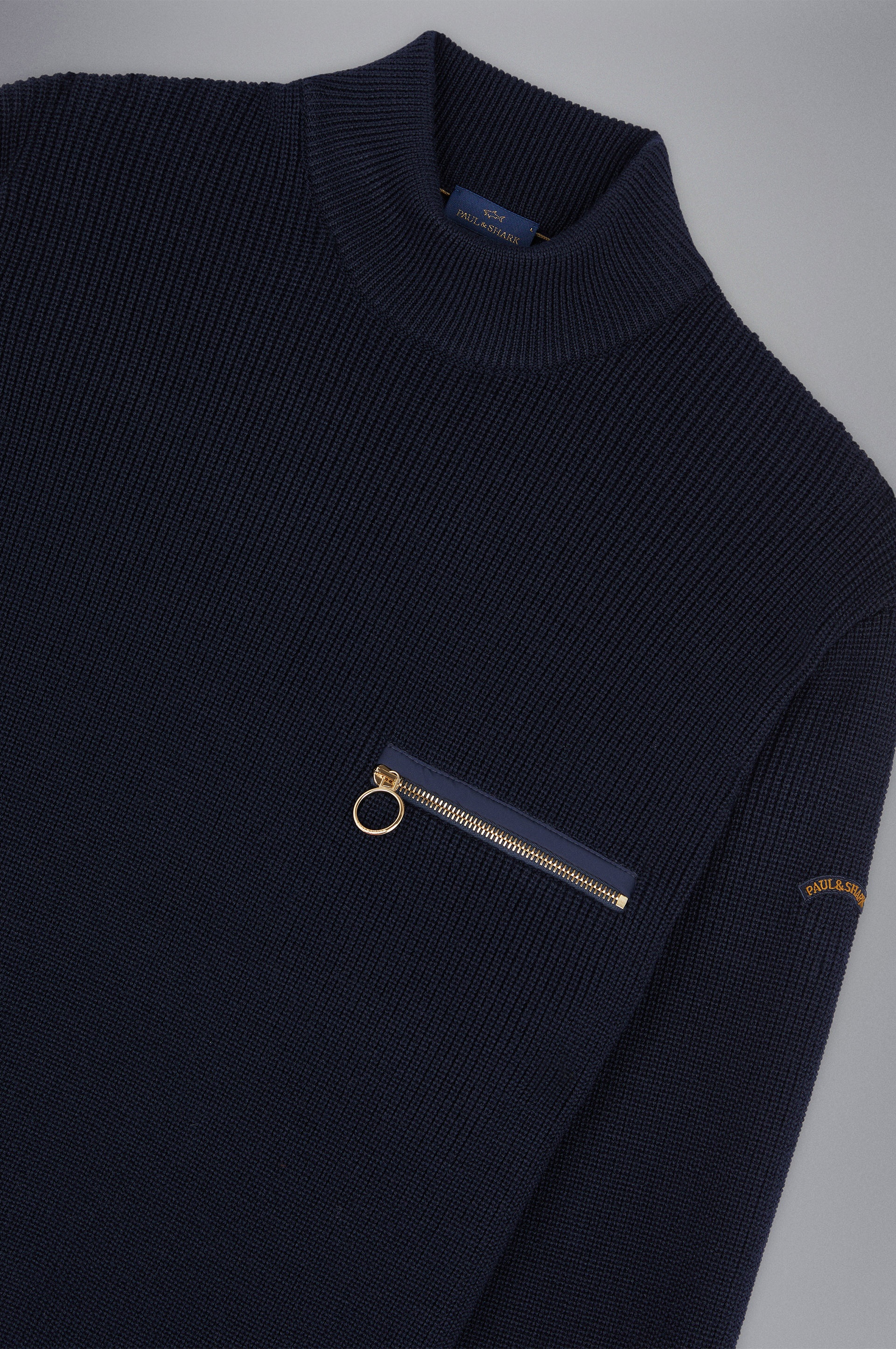 RIBBED WOOL PULLOVER WITH POCKET - 4
