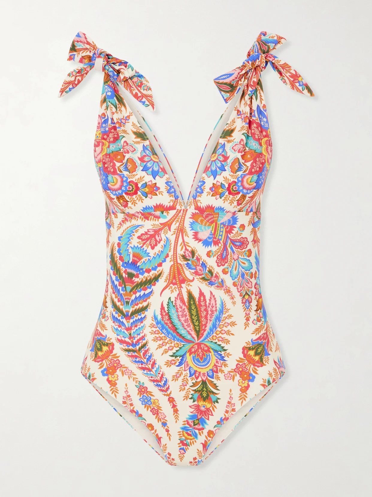 Knotted Paisley-printed Swimsuit - 1