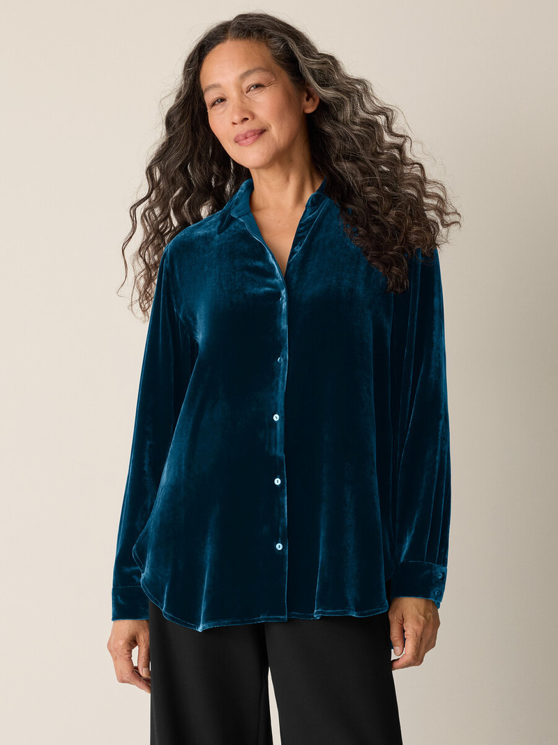 EILEEN FISHER Velvet Classic Collar Shirt outlook