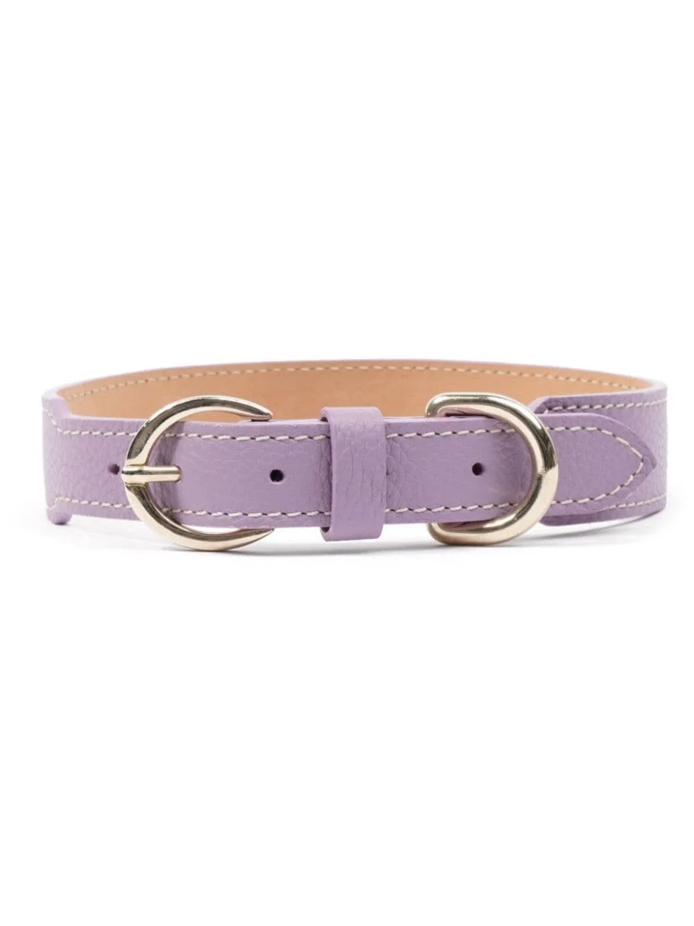 double-buckled leather dog collar - 1