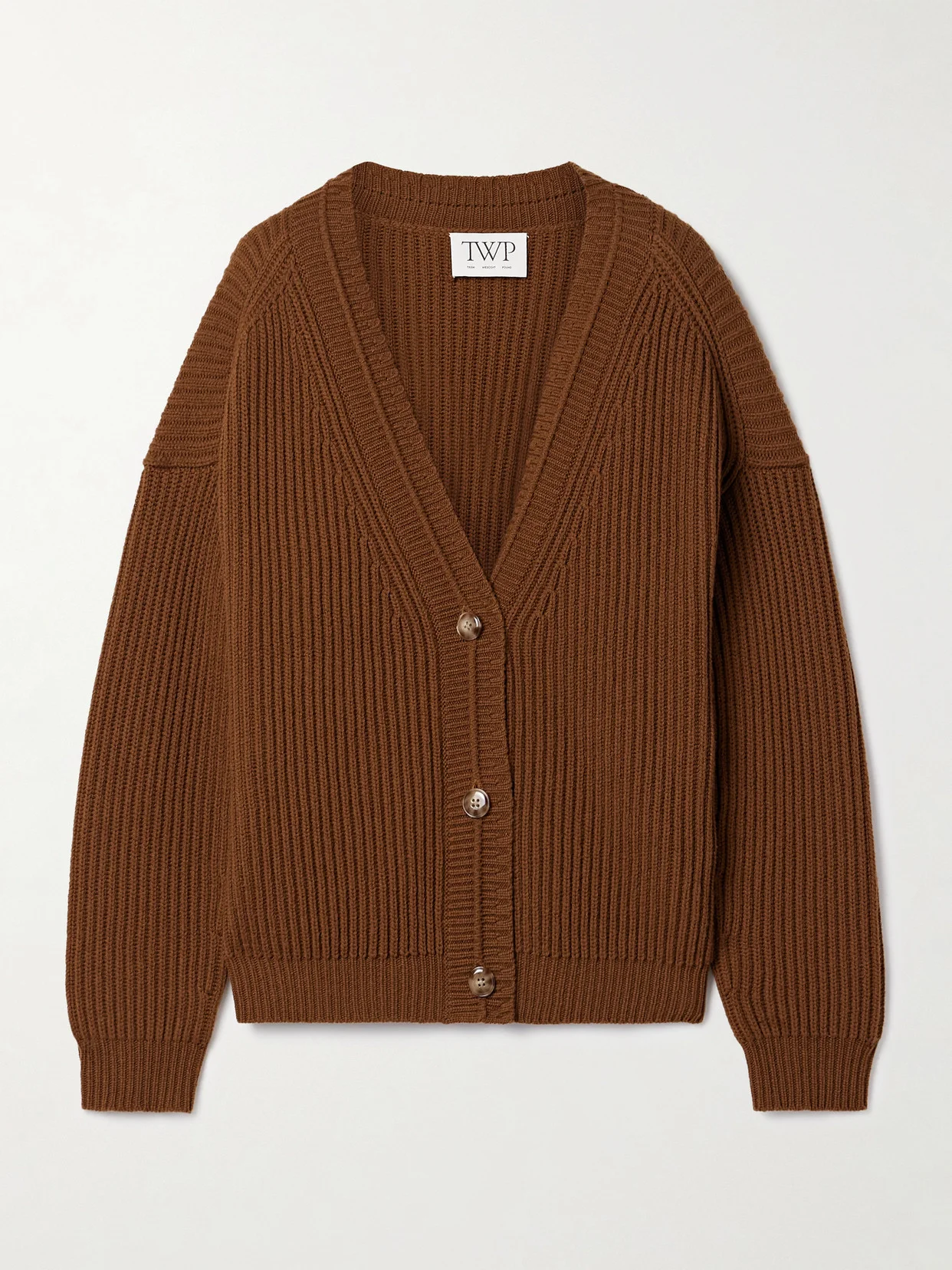 Ribbed Cashmere Cardigan - 1