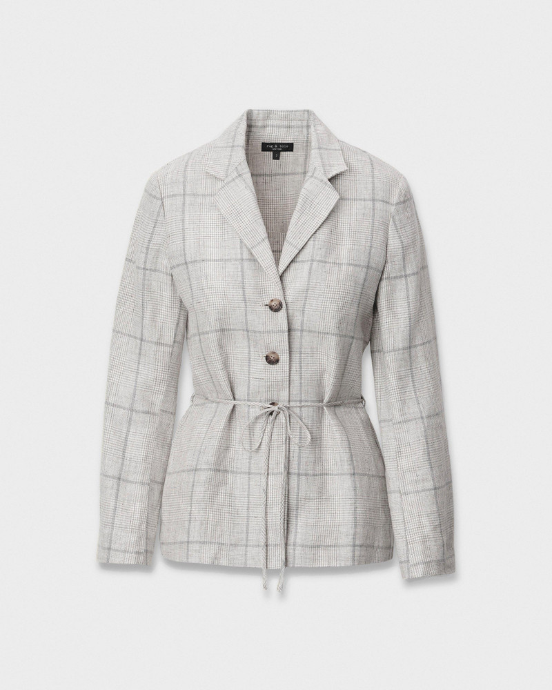Chappell Plaid Linen Blazer 1