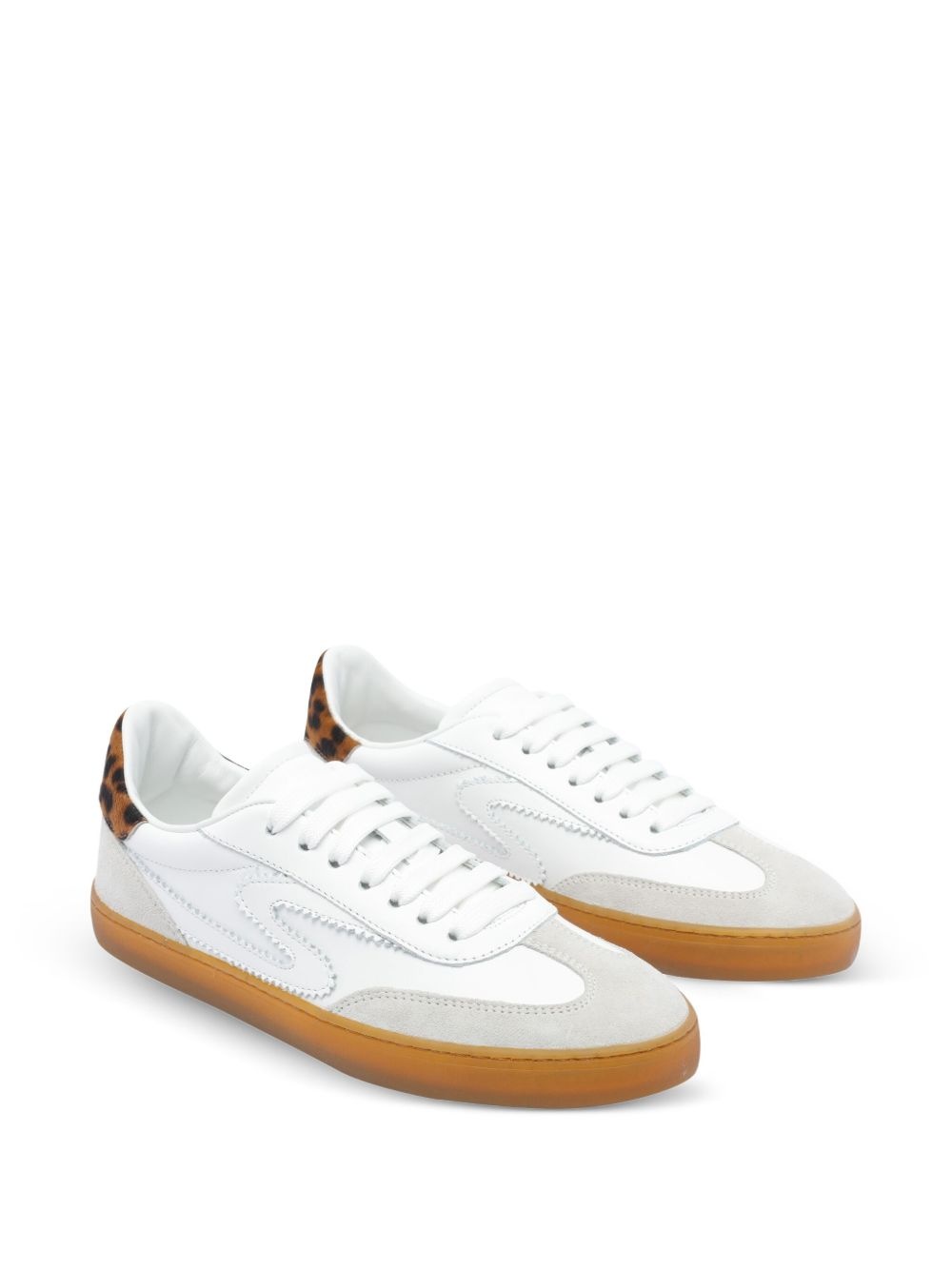 leopard-print leather sneakers - 2