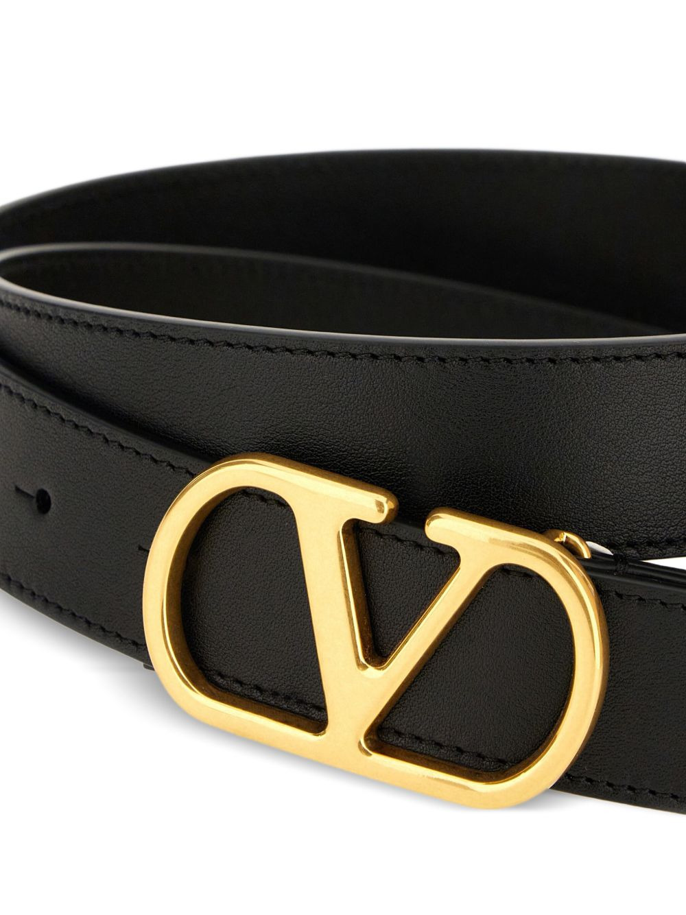 VLogo-buckle leather belt - 3