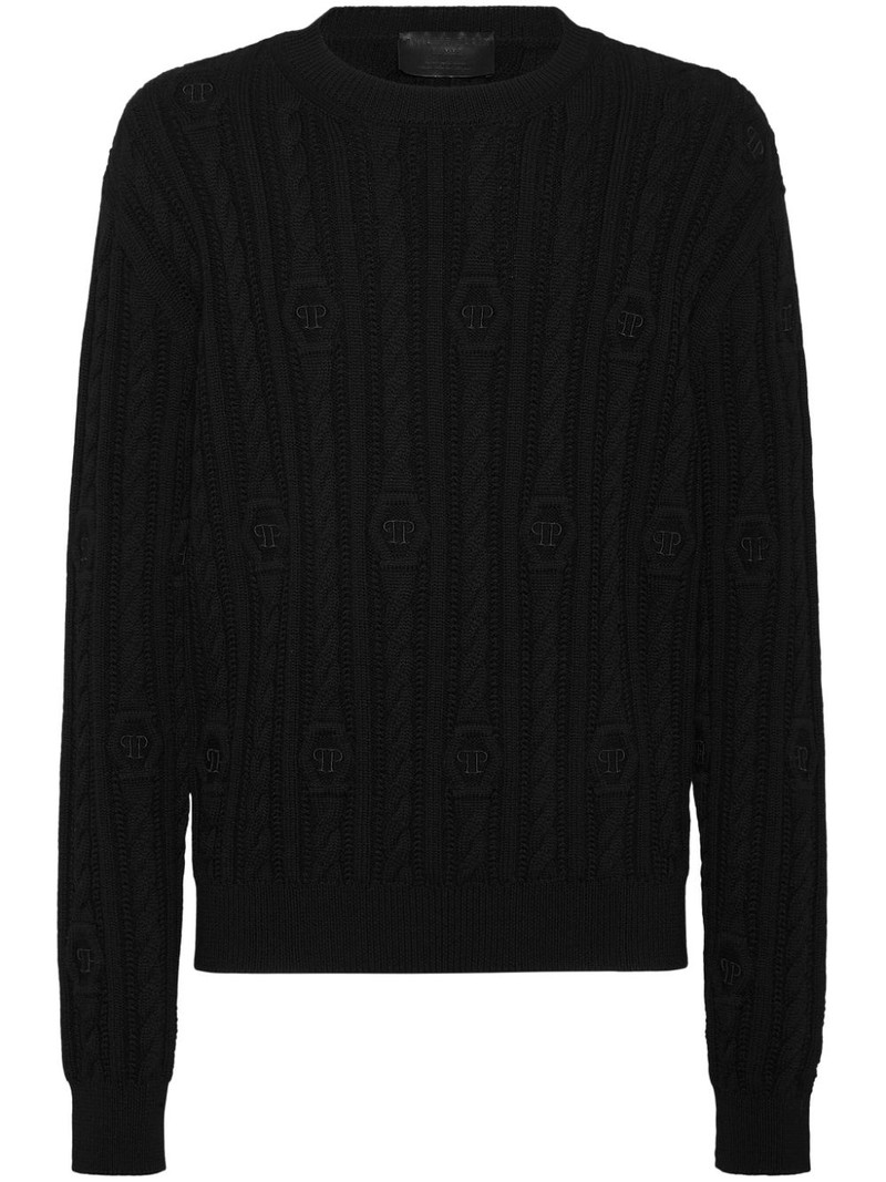 logo-embroidered jumper 1