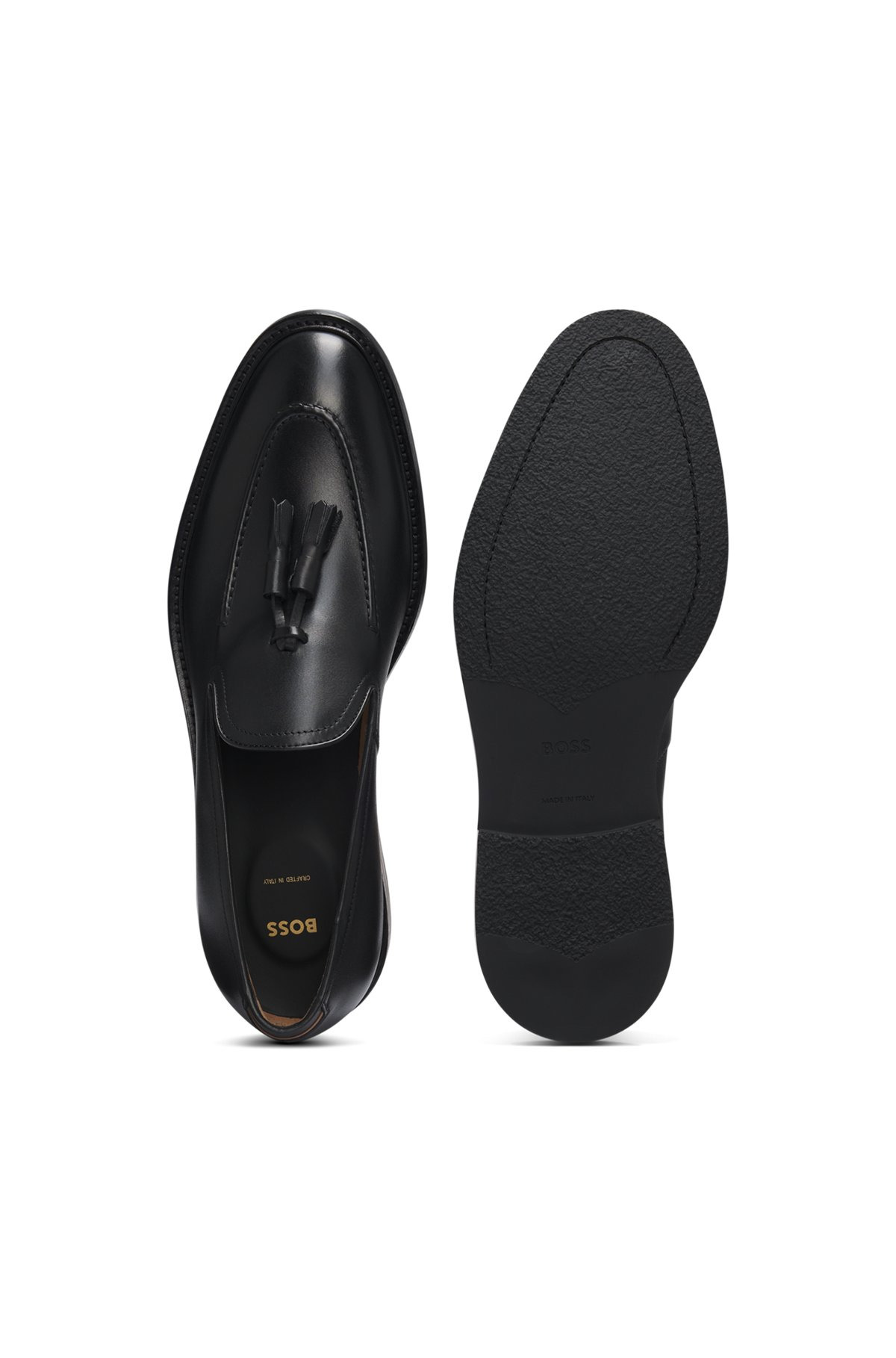 ITALIAN LEATHER LOAFERS WITH TASSEL TRIM - 4