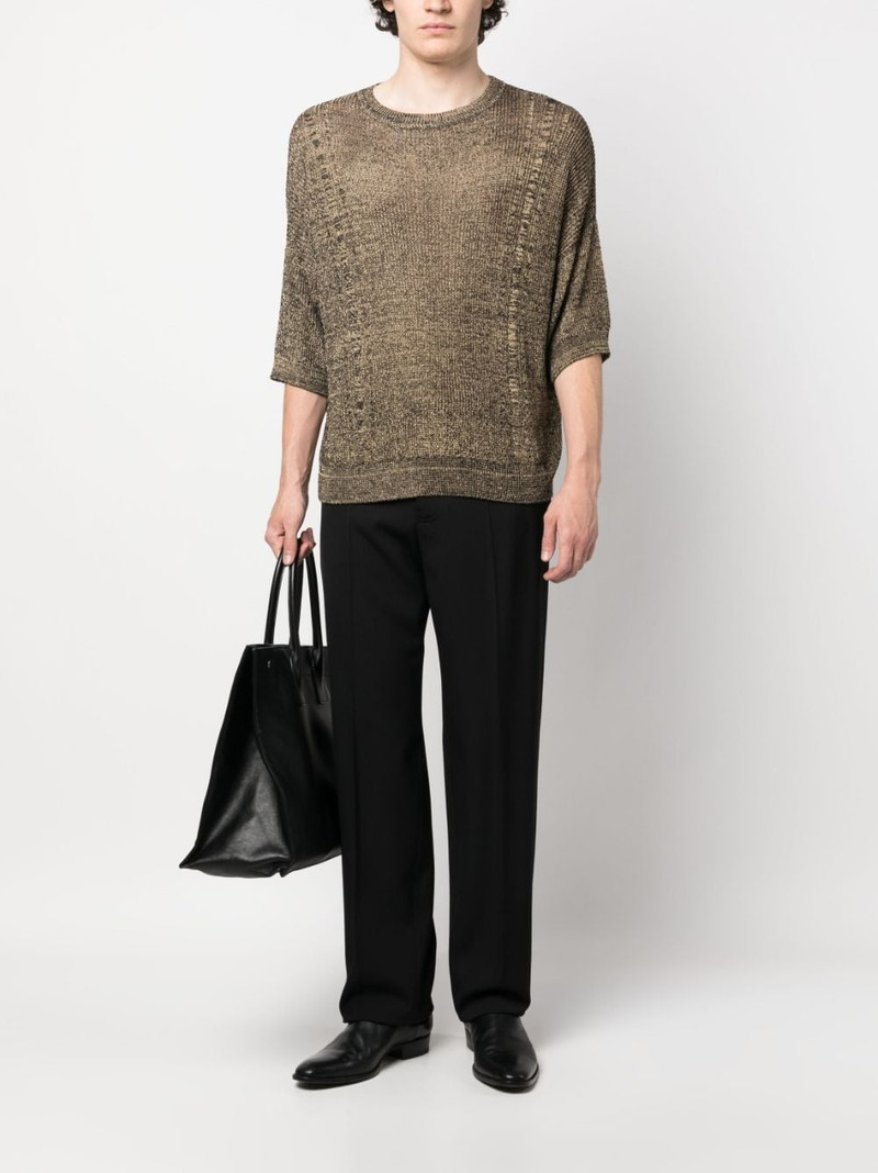 SAINT LAURENT half-sleeve knitted top outlook