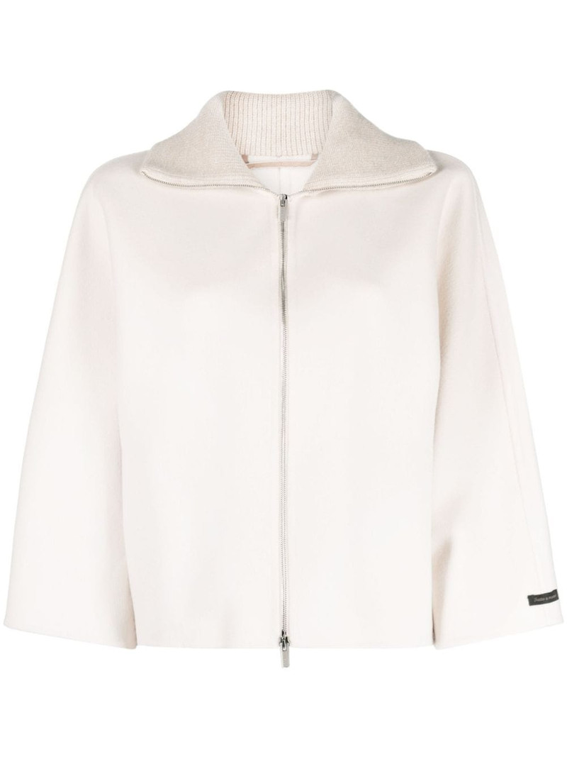 spread-collar virgin wool blend jacket 1