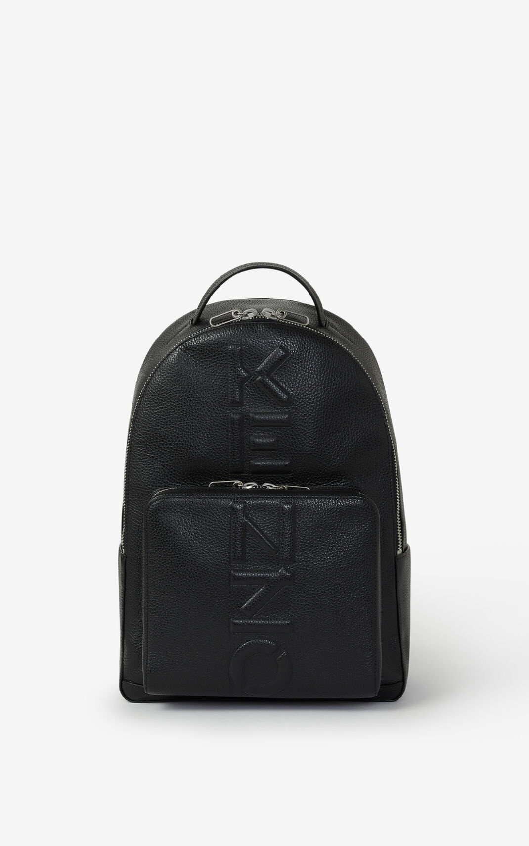 Grained leather backpack - 1