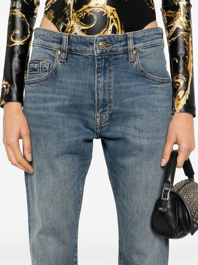 logo-embroidered slim-cut jeans 5