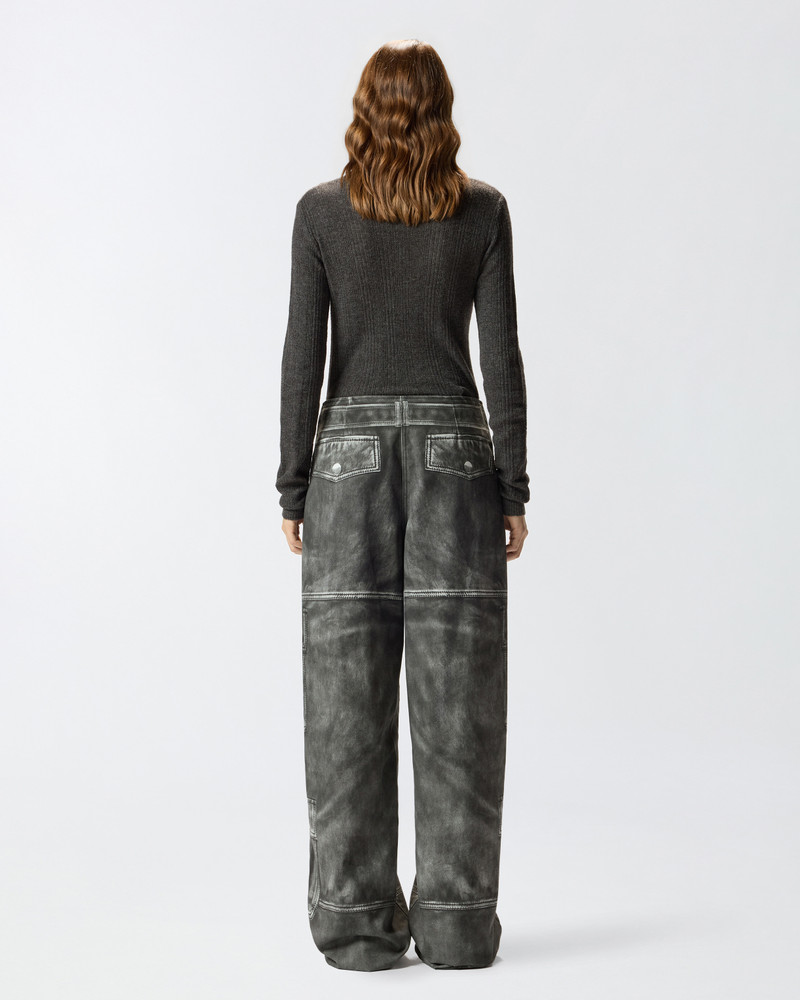 WIDE-LEG TROUSERS WITH LEATHER-EFFECT PRINT 4