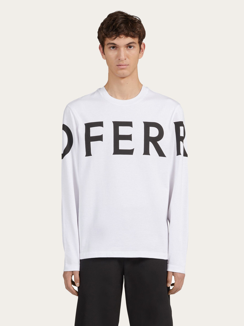 FERRAGAMO Long sleeved t-shirt with graphic logo outlook