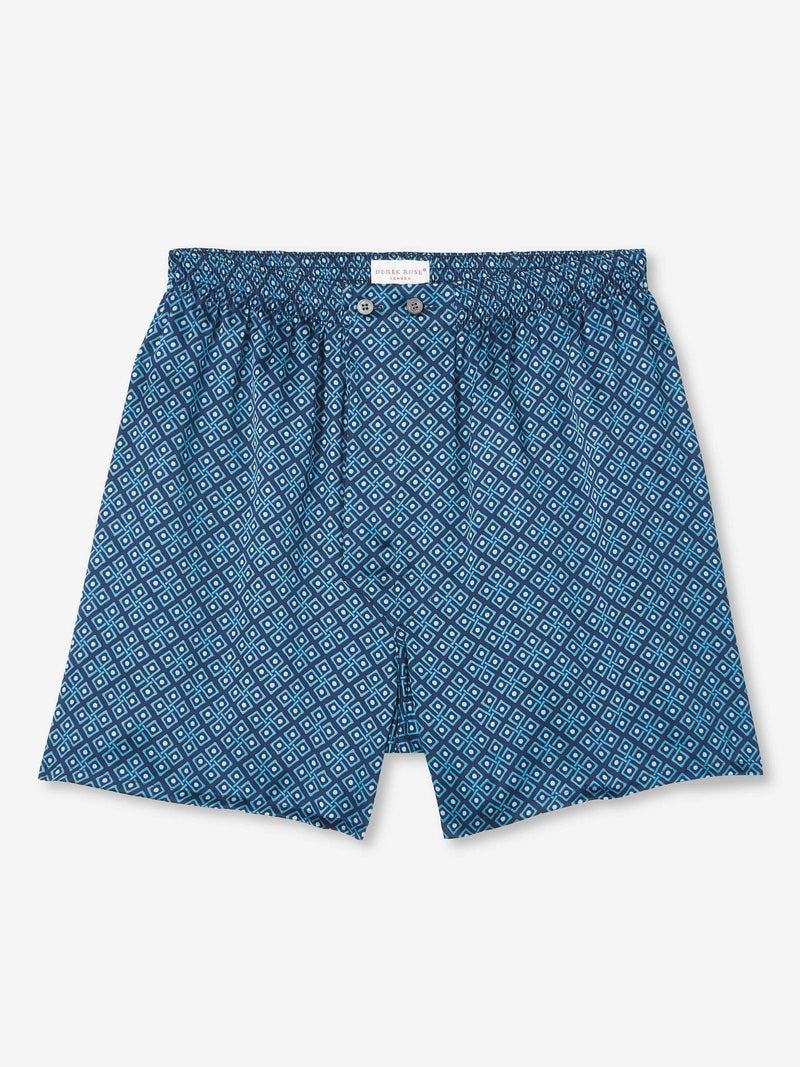 Men's Classic Fit Boxers Brindisi 89 Silk Satin Navy - 1