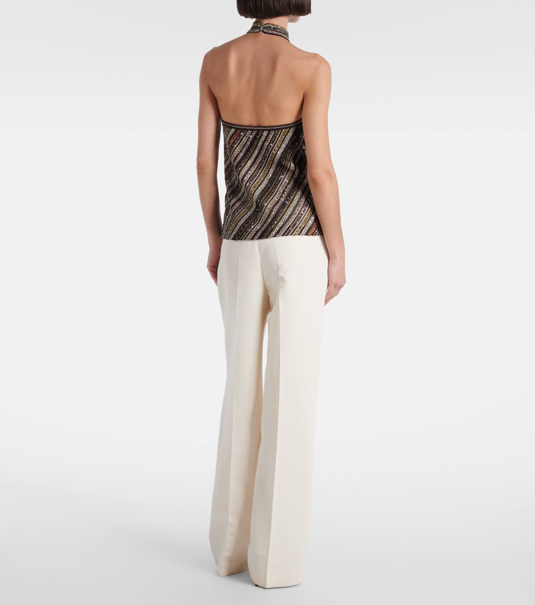 Striped sequined halterneck top - 3